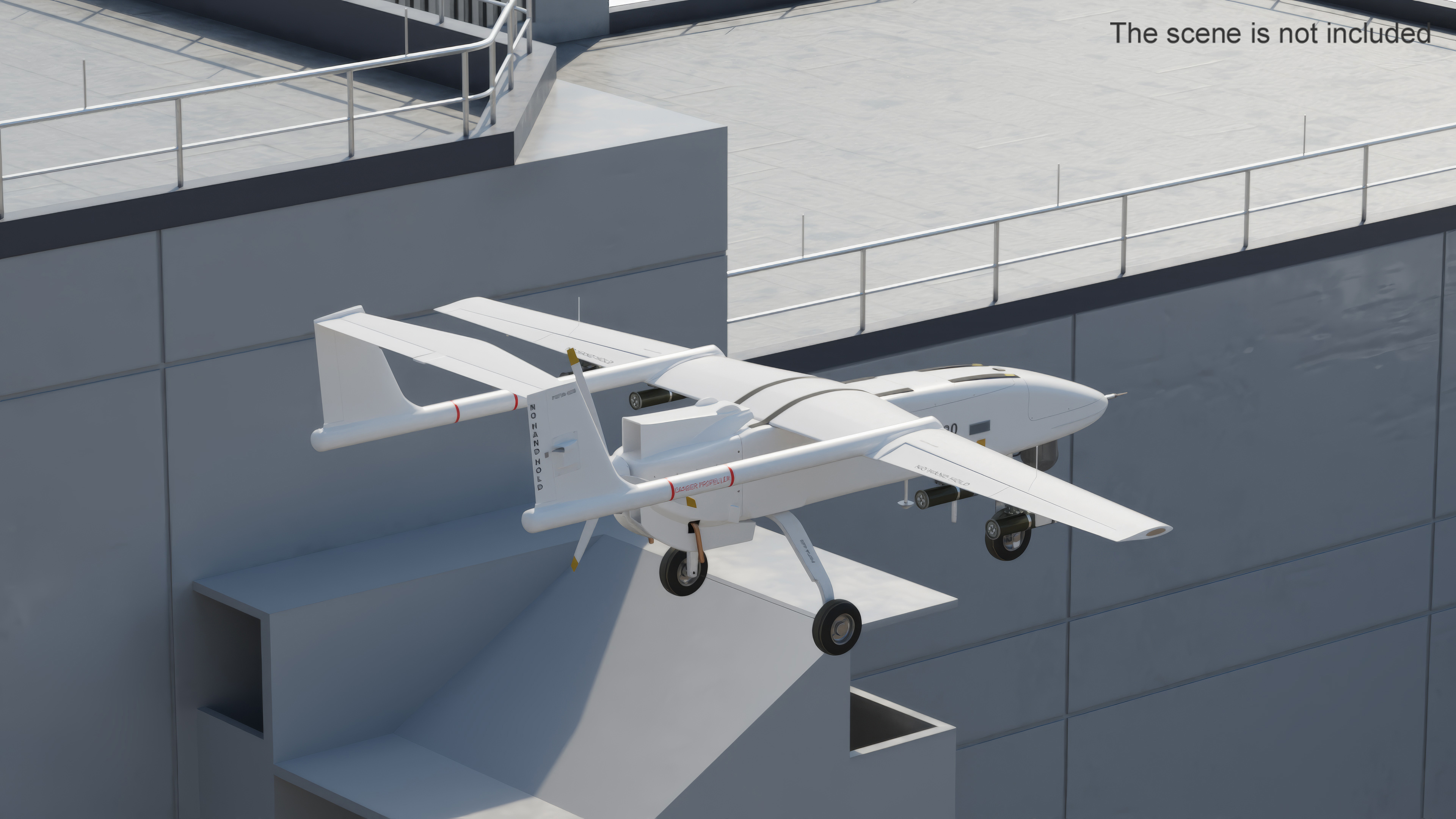 3D Iranian Drone Observer Mohajer-6 White model