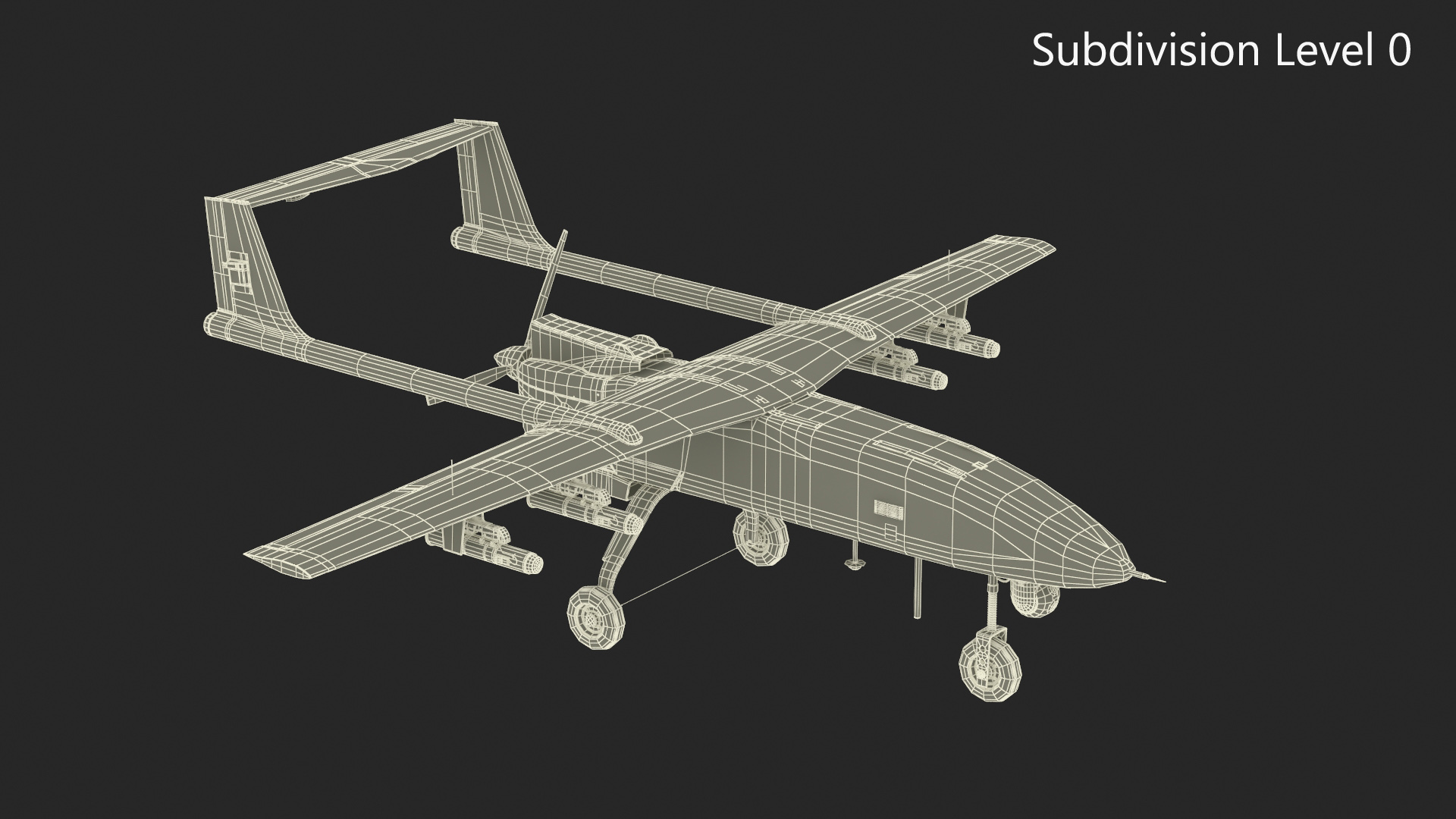 3D Iranian Drone Observer Mohajer-6 White model