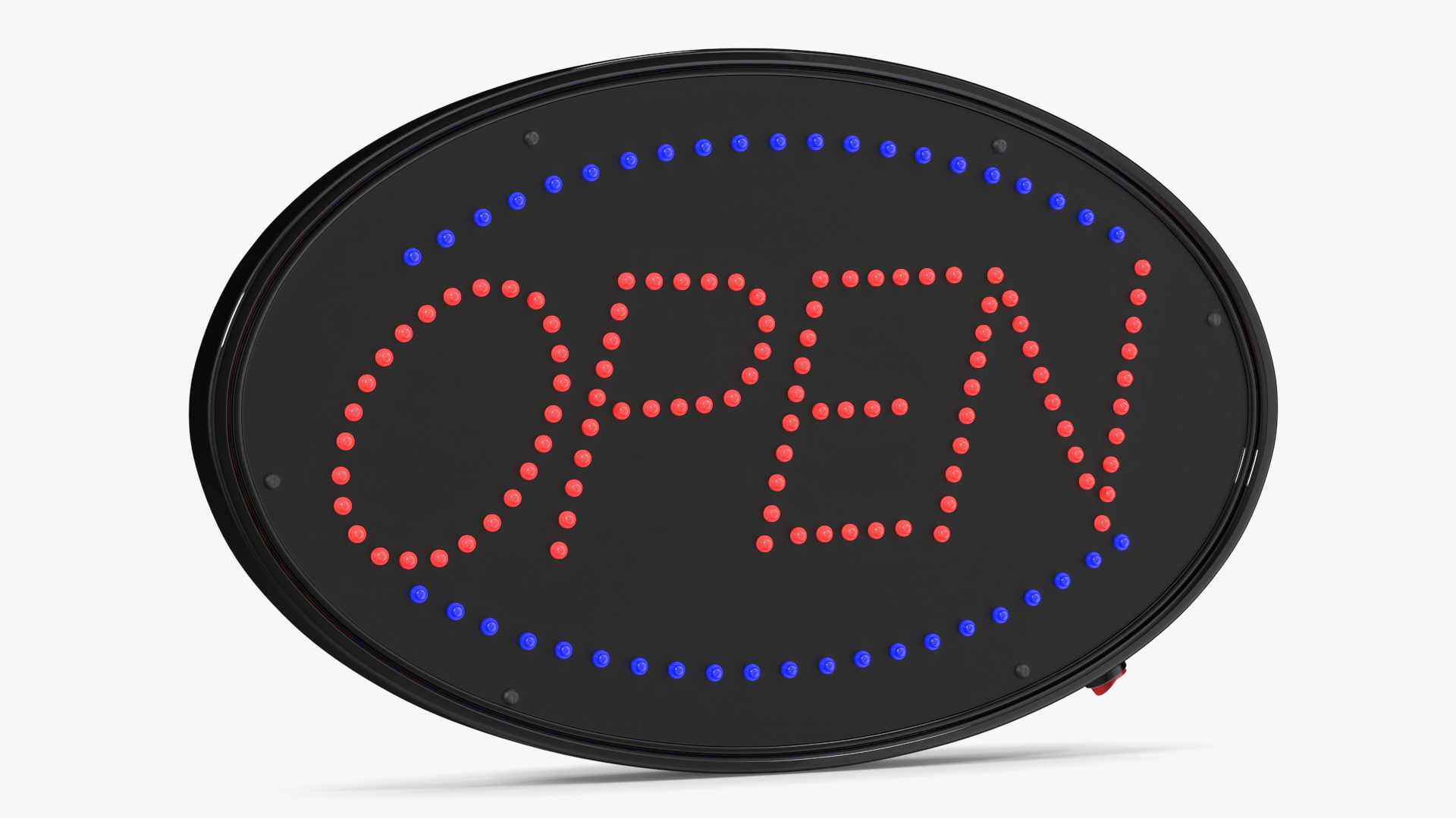 3D Oval LED Light Business Sign Open ON