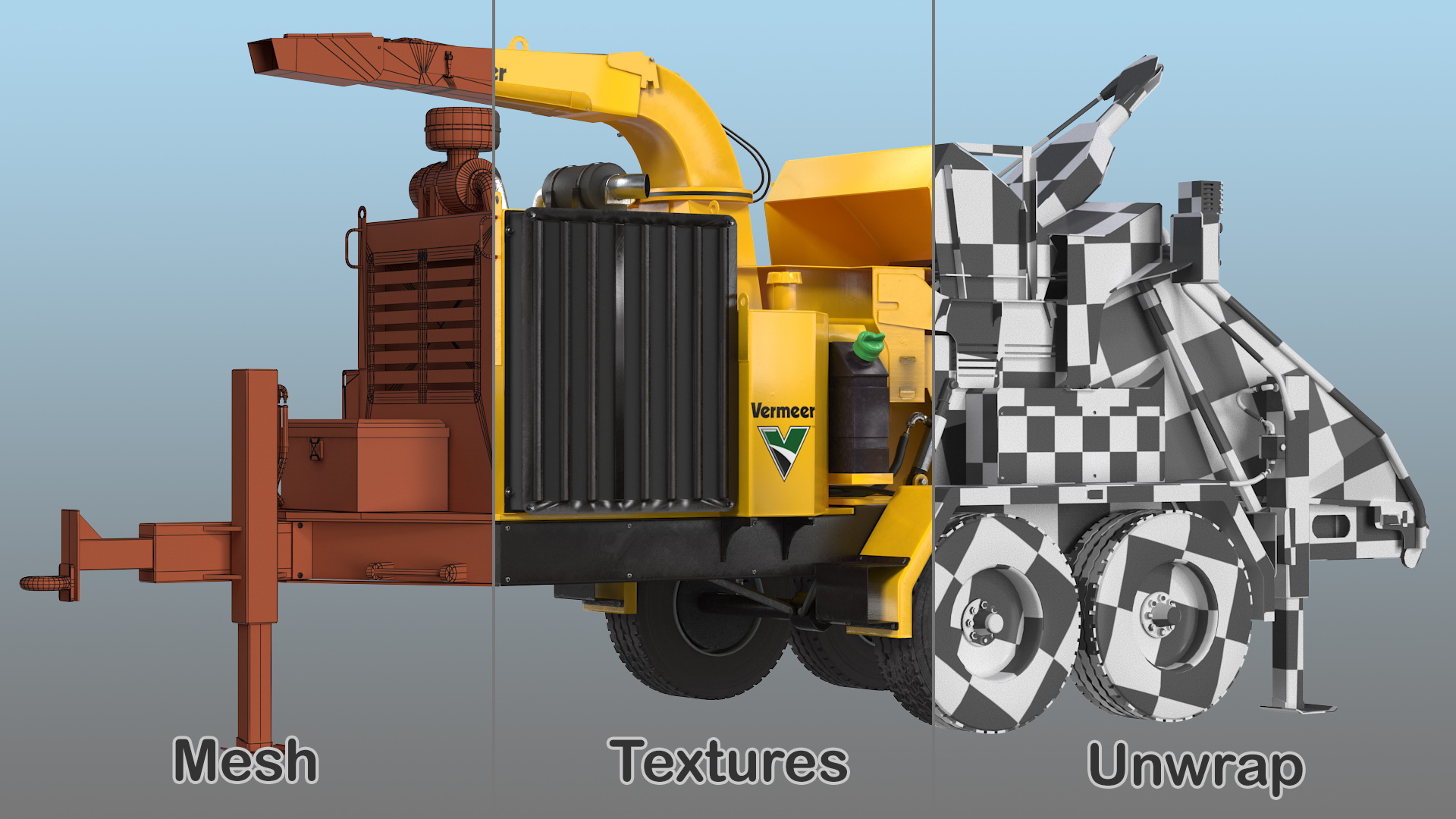 Towed Wood Chipper Vermeer BC2100XL New 3D model
