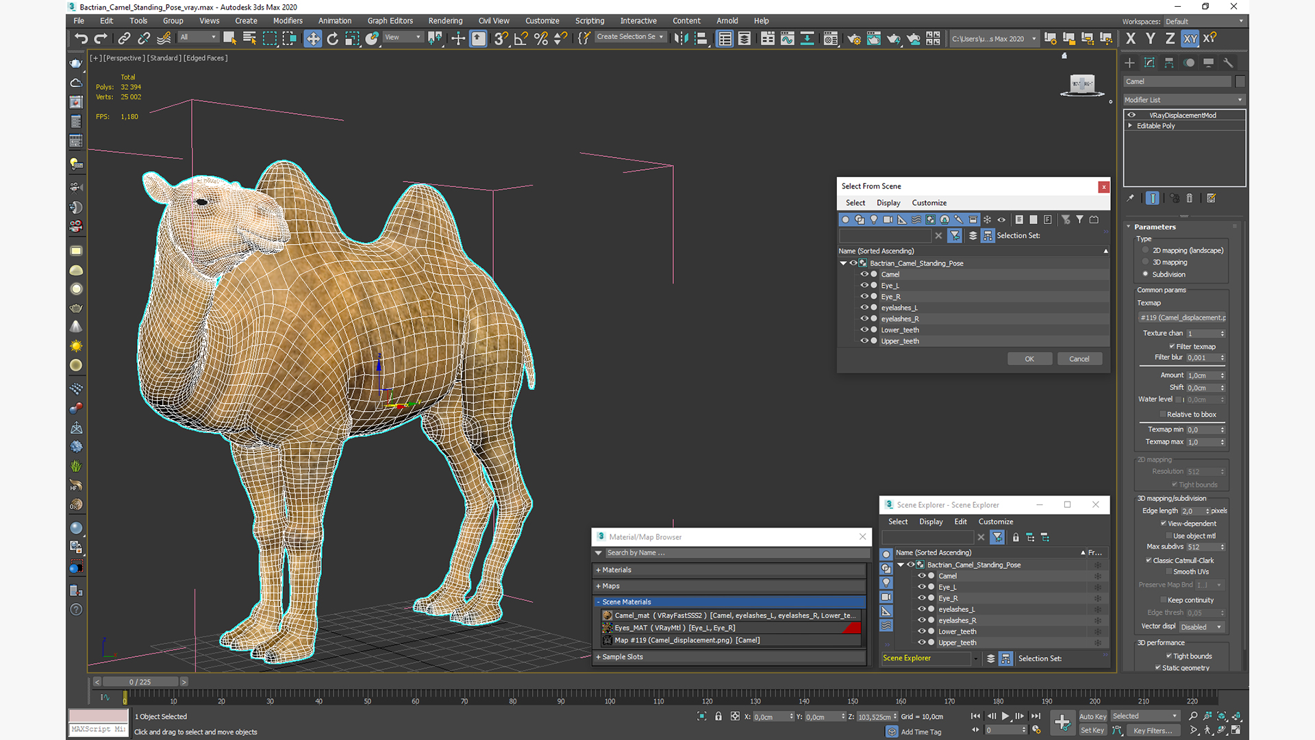 3D Bactrian Camel Standing Pose model