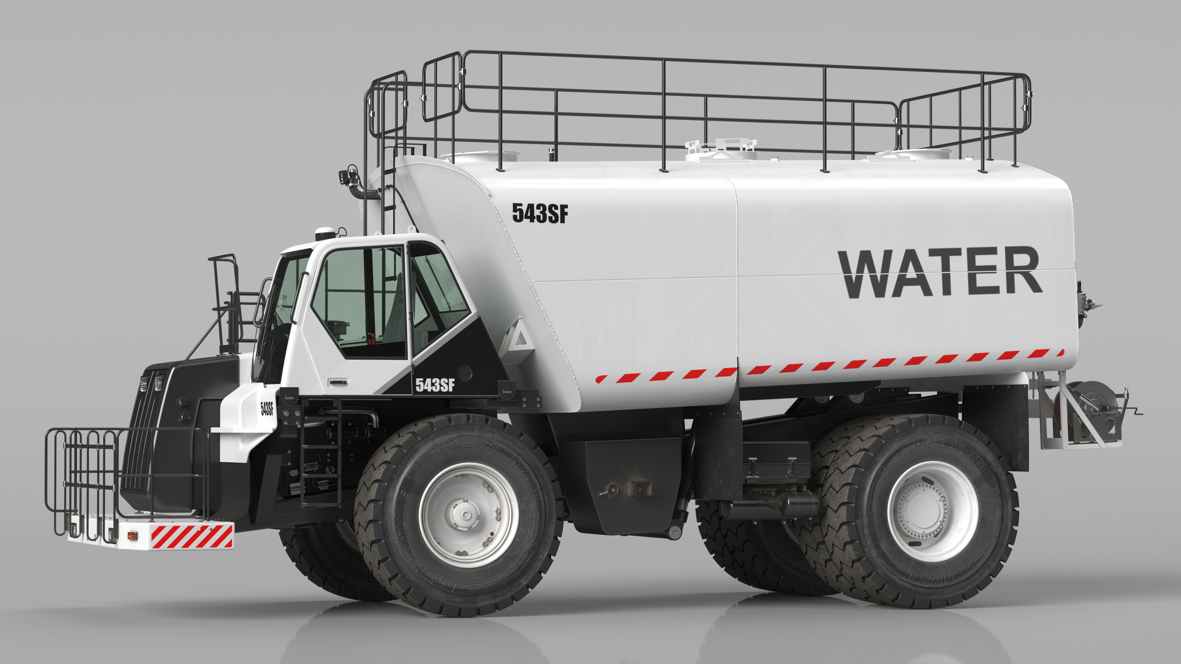 3D model Construction Water Truck White