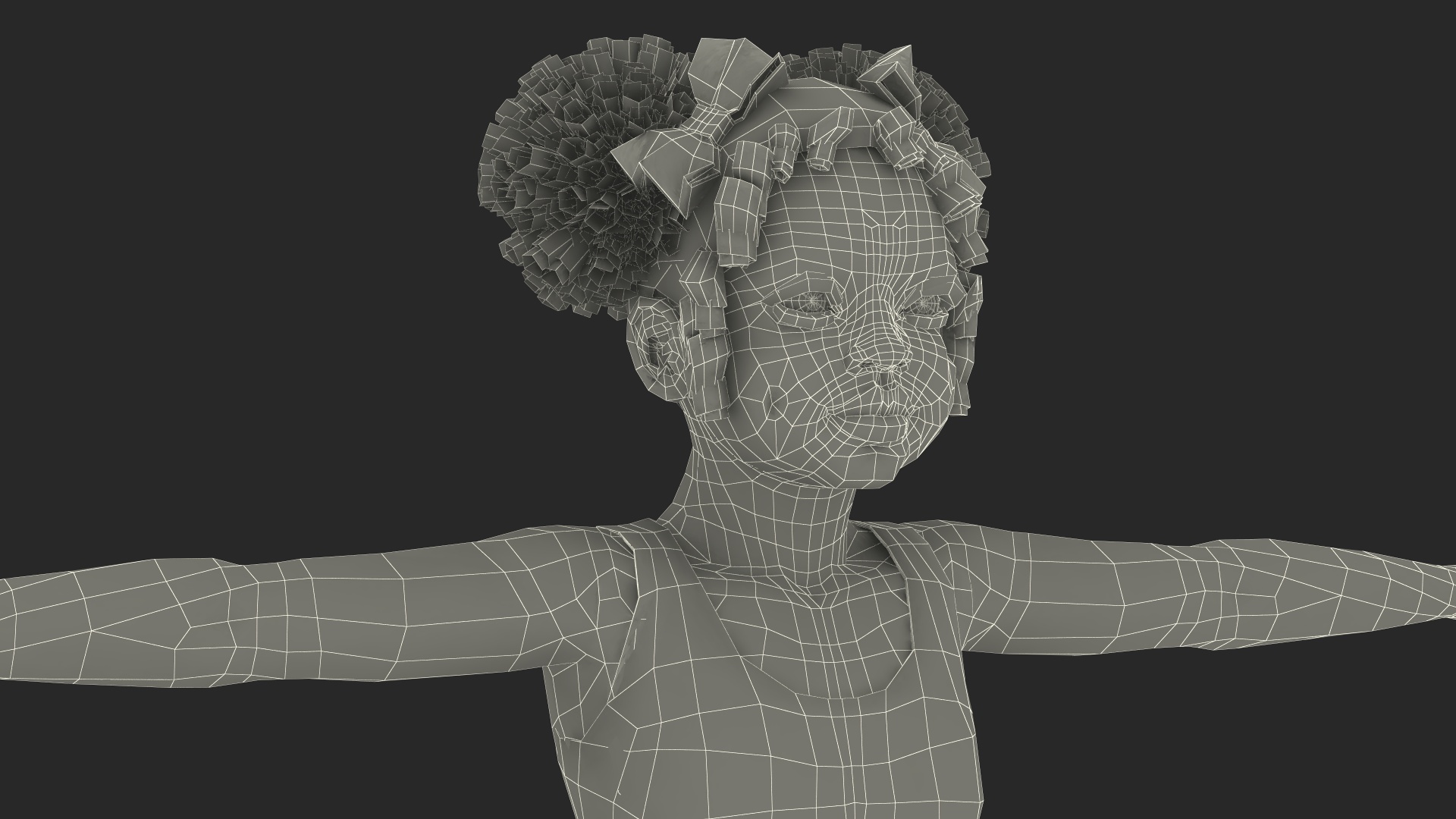 Black Girl Child Swimsuit Inflatable Circle Rigged for Maya 3D model