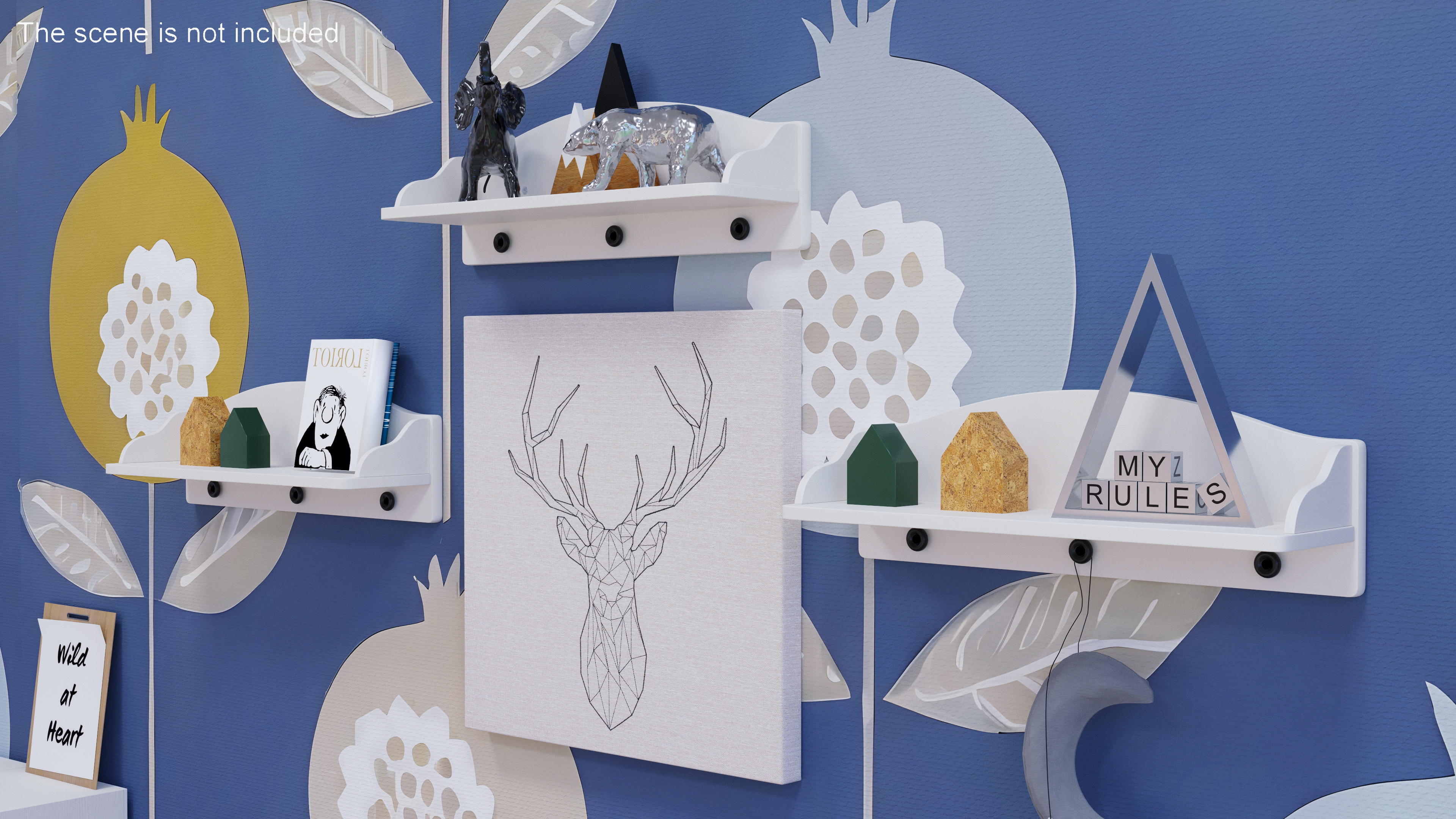 3D Wall Shelf for Children Room IKEA SOLGUL White