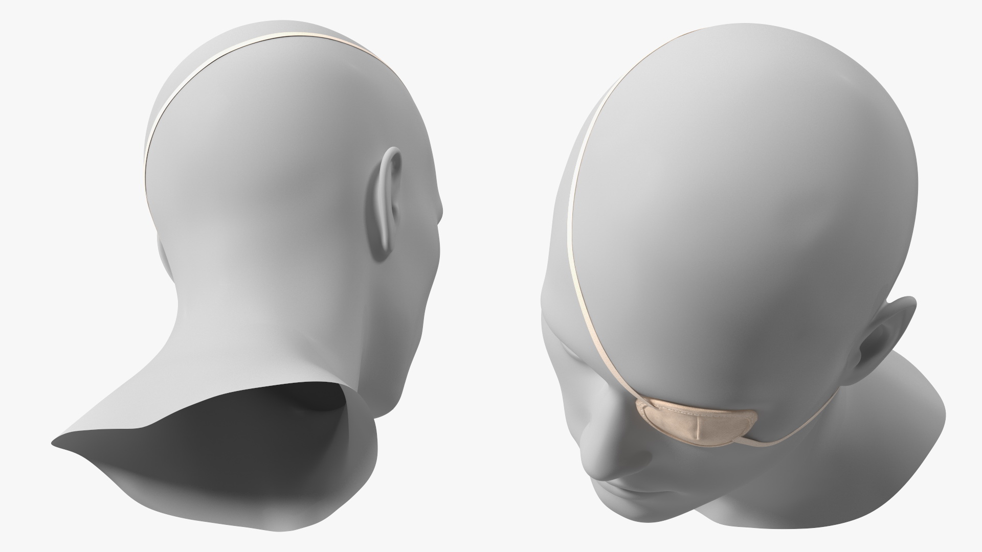 3D Beige Eye Patch on Mannequin model