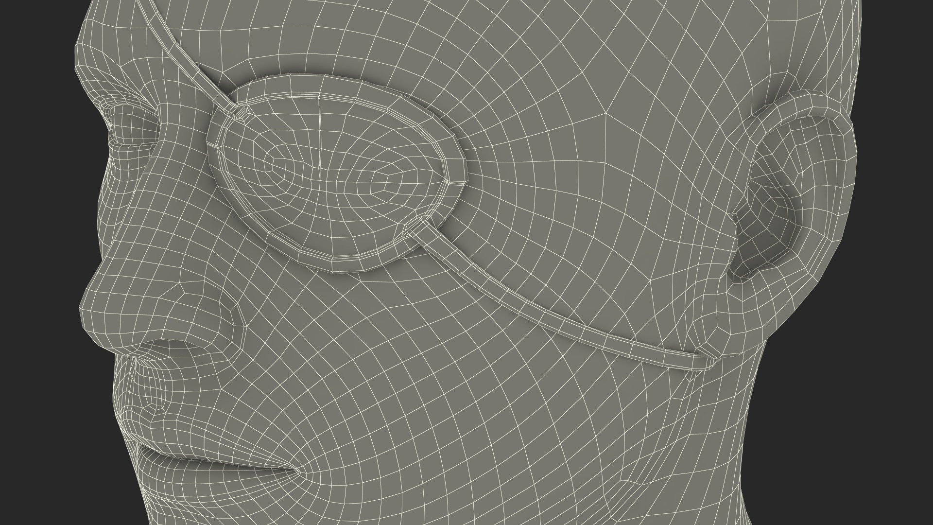 3D Beige Eye Patch on Mannequin model