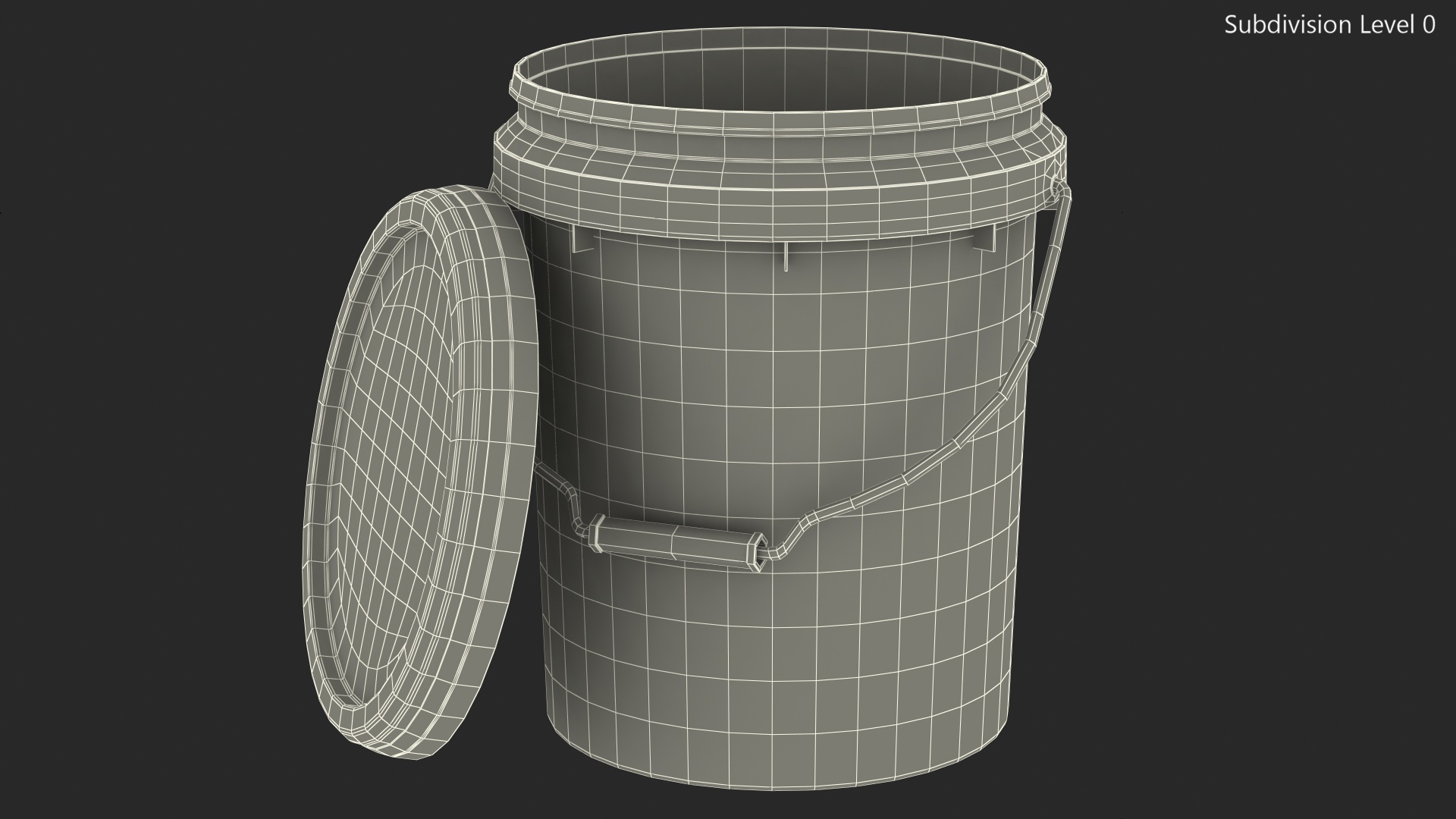 Food Grade 10L Plastic Bucket 3D model
