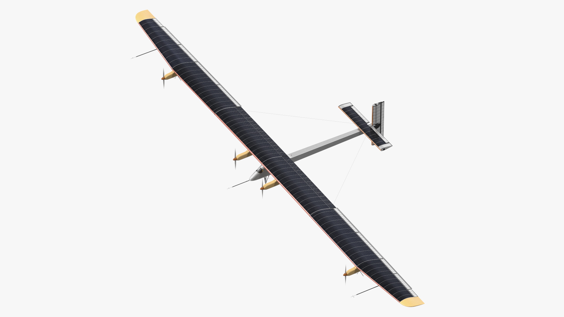 Solar Powered Electric Plane with Simple Interior 3D model
