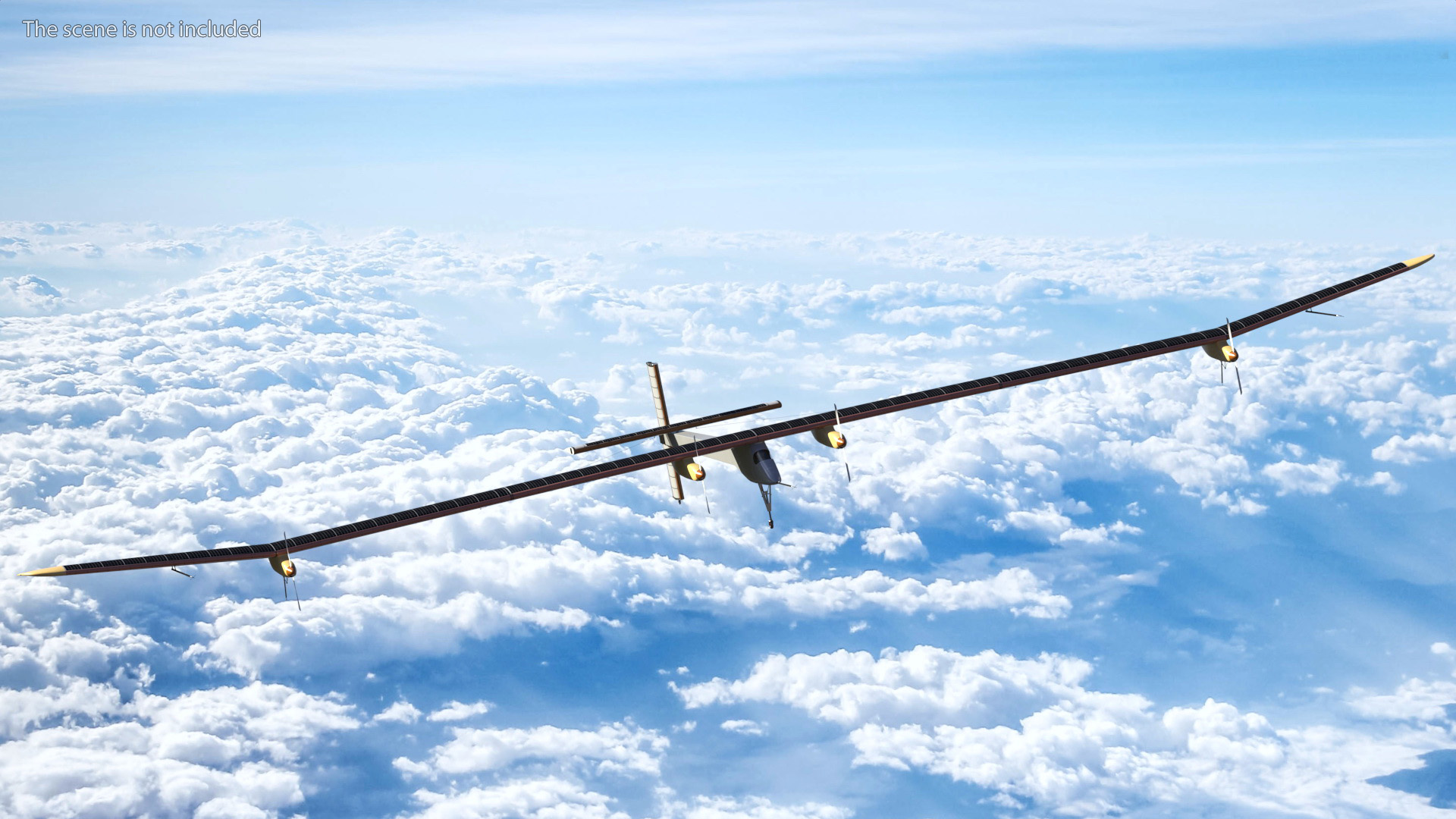 Solar Powered Electric Plane with Simple Interior 3D model