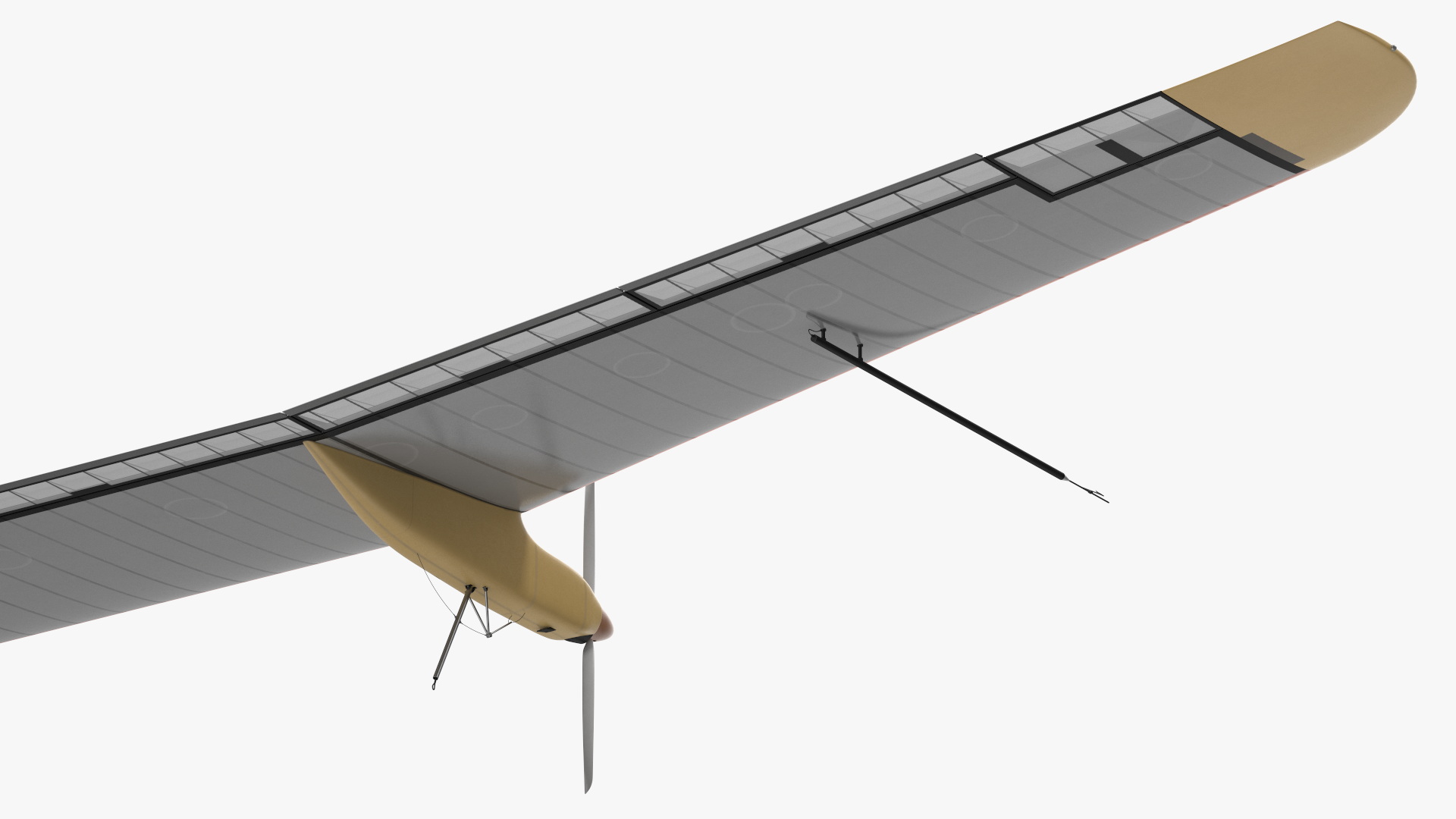 Solar Powered Electric Plane with Simple Interior 3D model