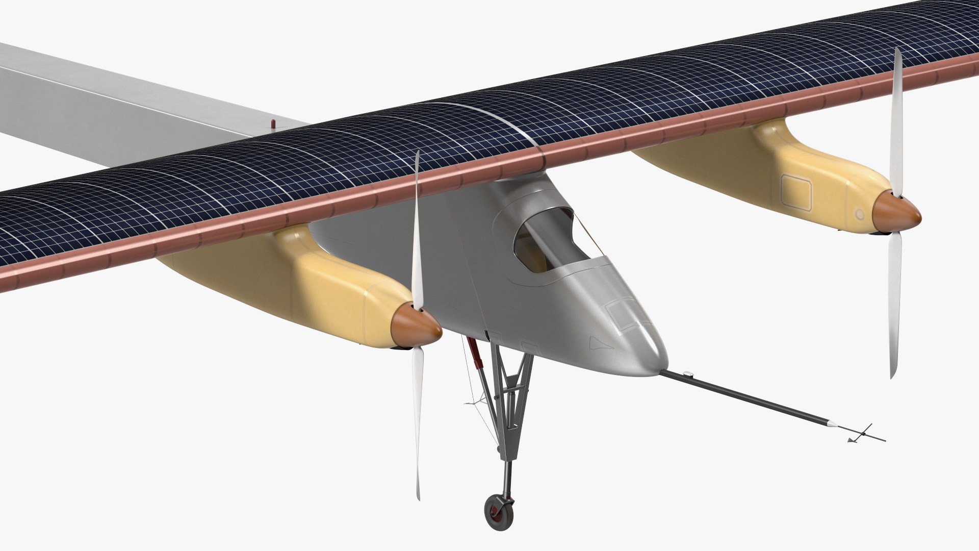 Solar Powered Electric Plane with Simple Interior 3D model
