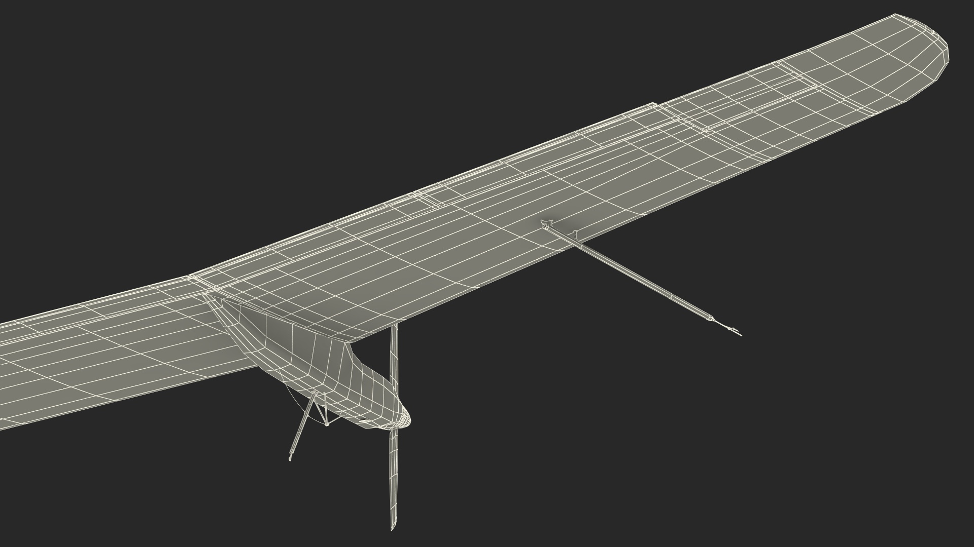 Solar Powered Electric Plane with Simple Interior 3D model