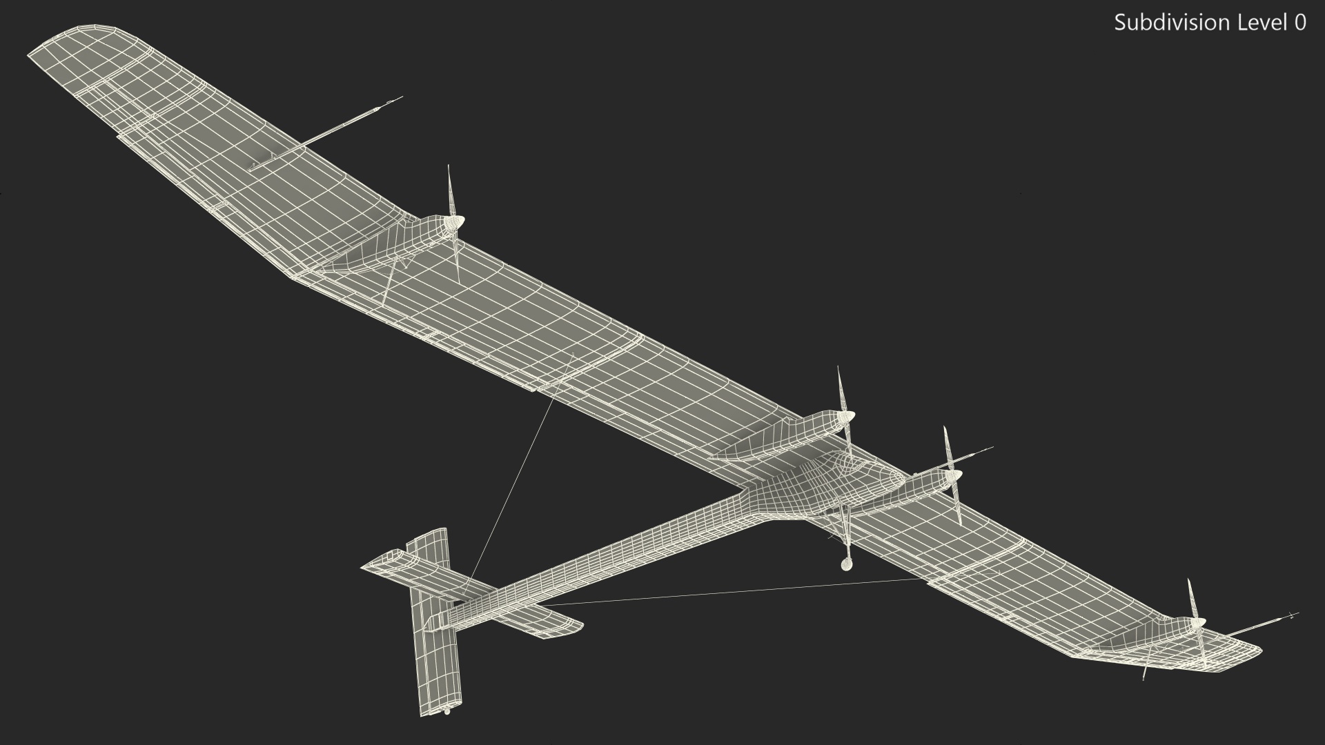 Solar Powered Electric Plane with Simple Interior 3D model