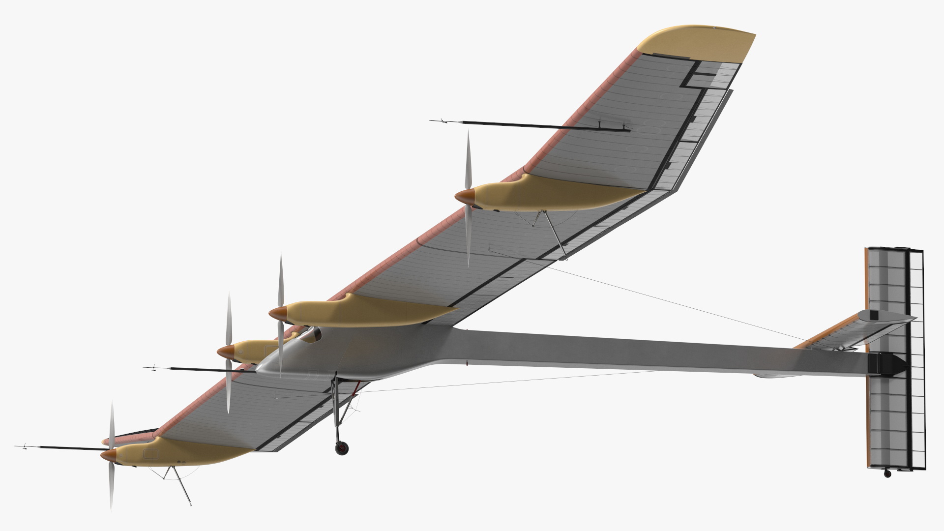 Solar Powered Electric Plane with Simple Interior 3D model