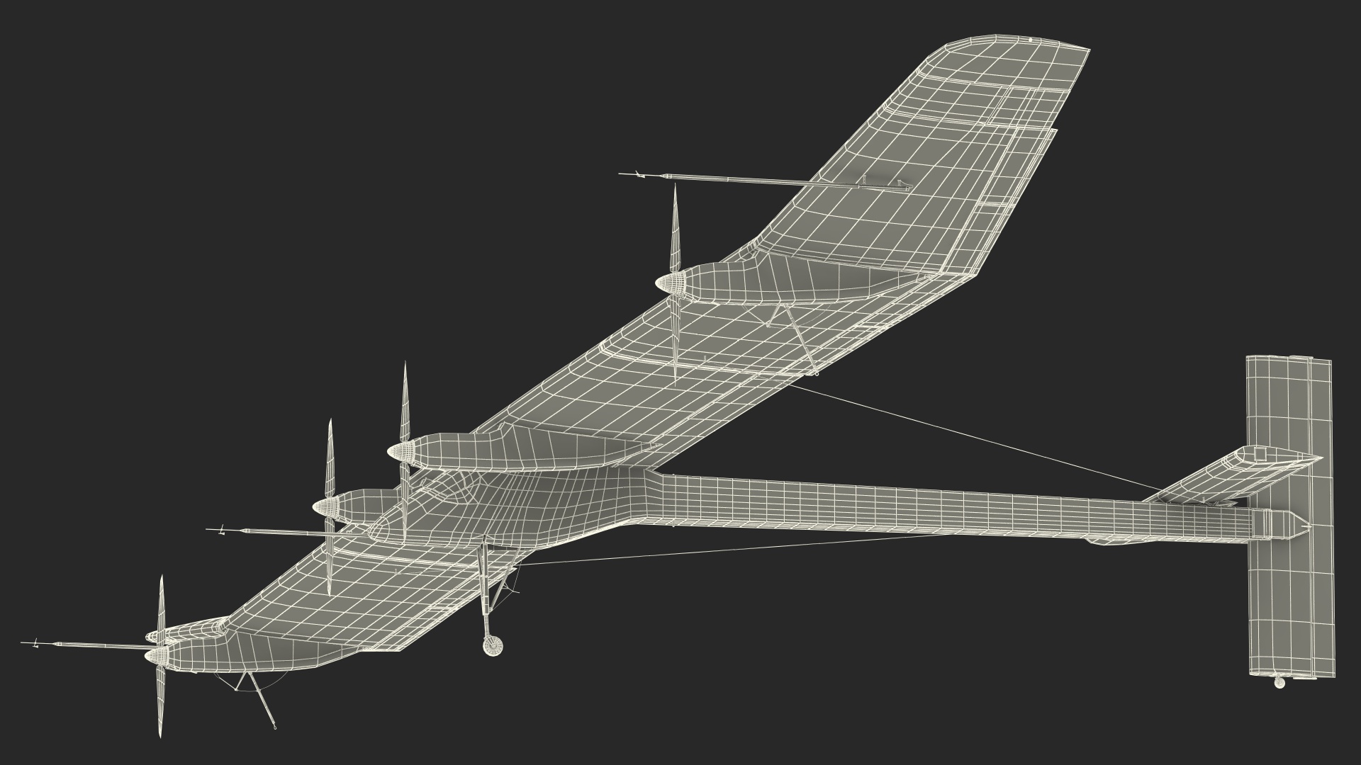 Solar Powered Electric Plane with Simple Interior 3D model