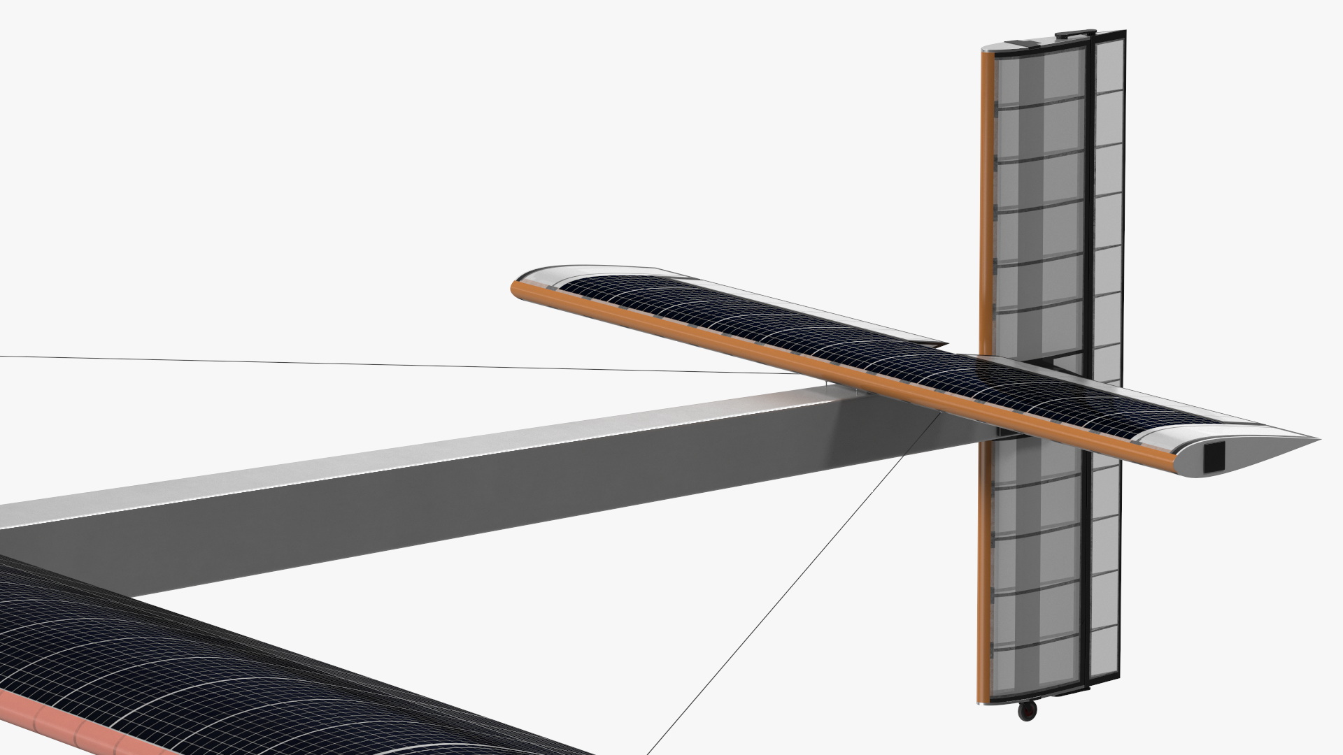 Solar Powered Electric Plane with Simple Interior 3D model