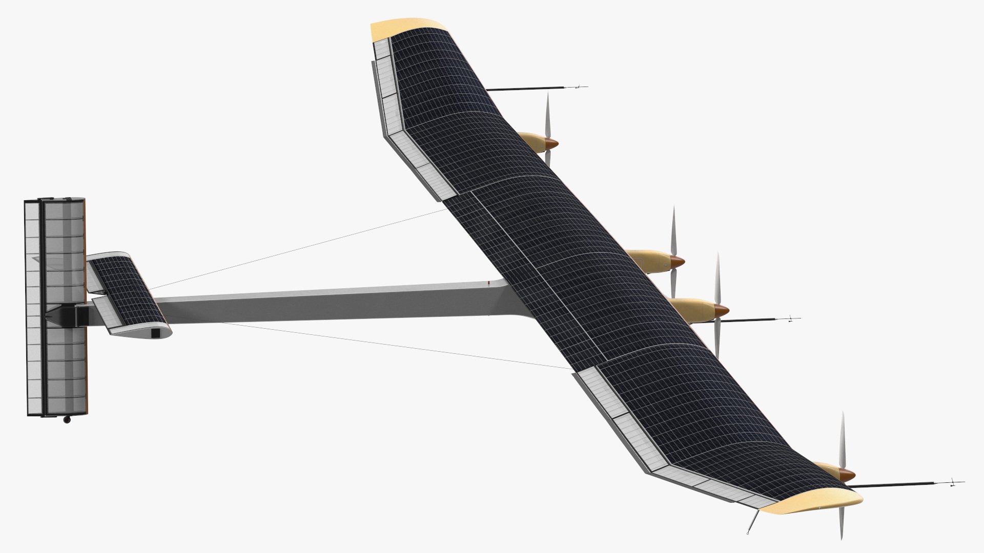 Solar Powered Electric Plane with Simple Interior 3D model