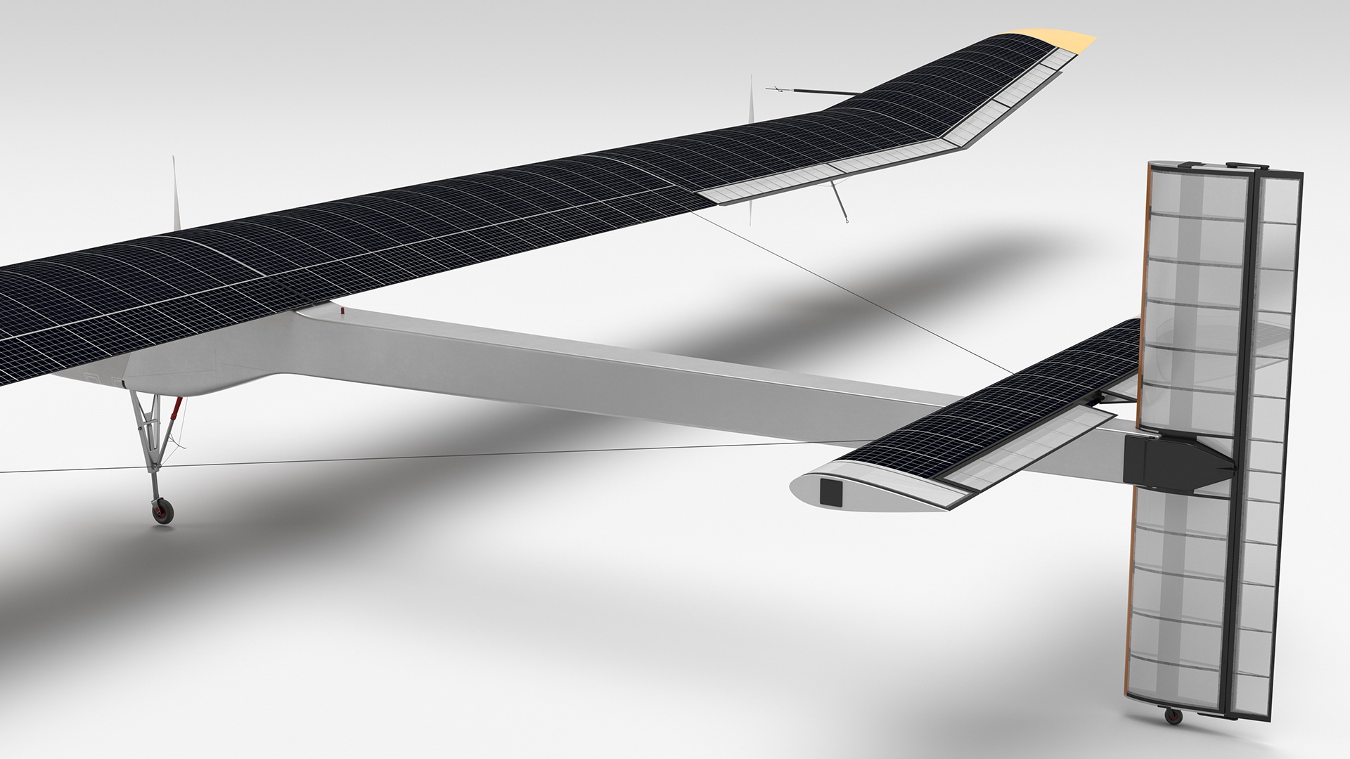 Solar Powered Electric Plane with Simple Interior 3D model