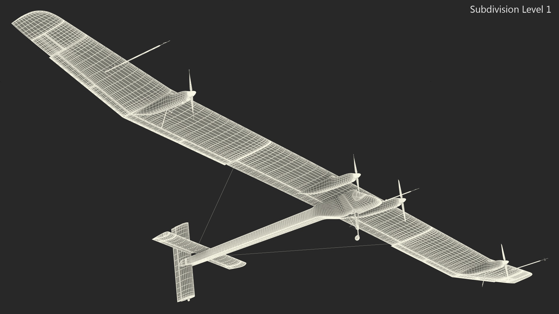 Solar Powered Electric Plane with Simple Interior 3D model
