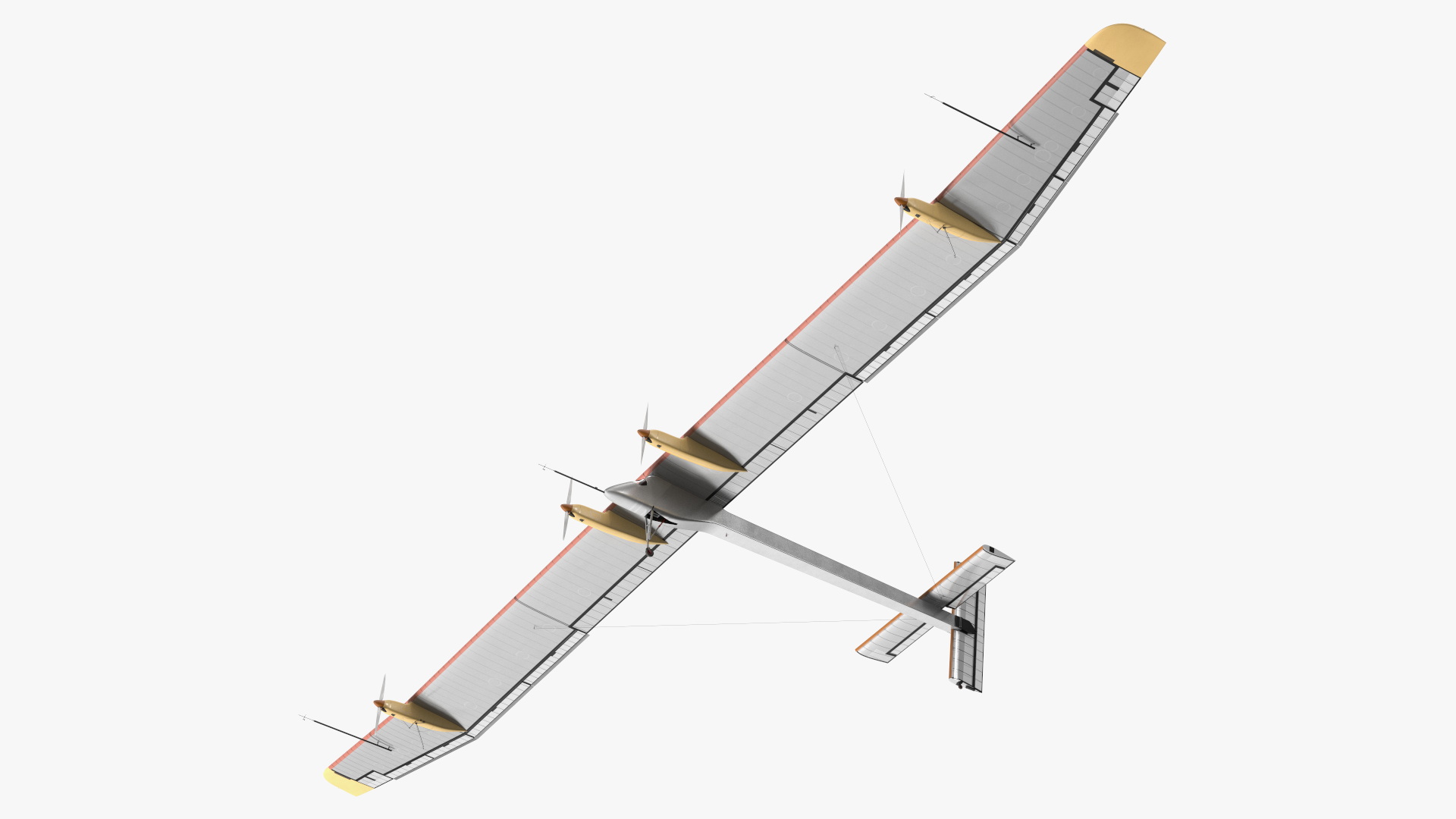 Solar Powered Electric Plane with Simple Interior 3D model