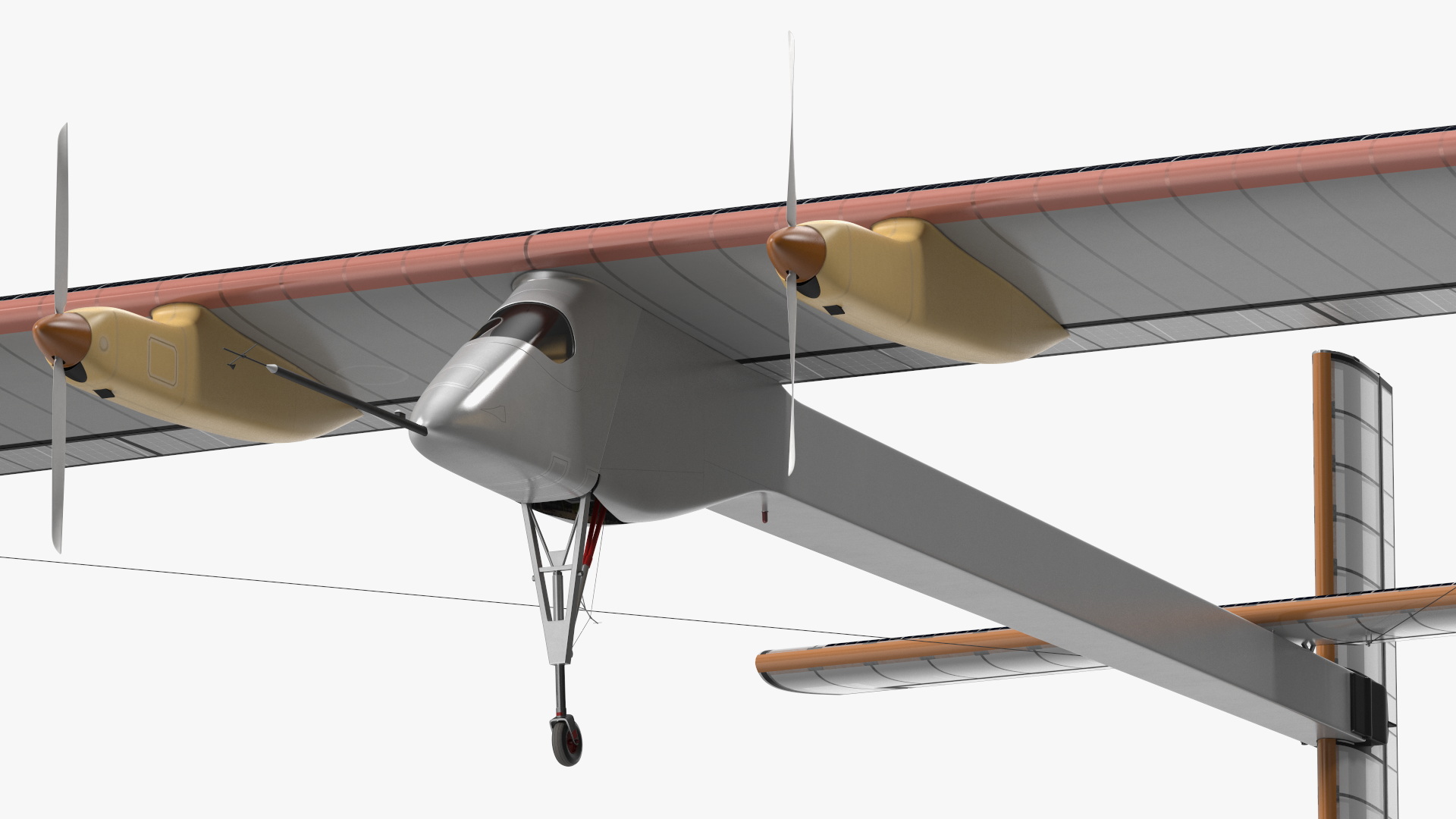 Solar Powered Electric Plane with Simple Interior 3D model