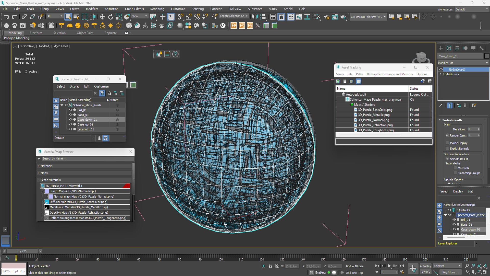 3D Spherical Maze Puzzle