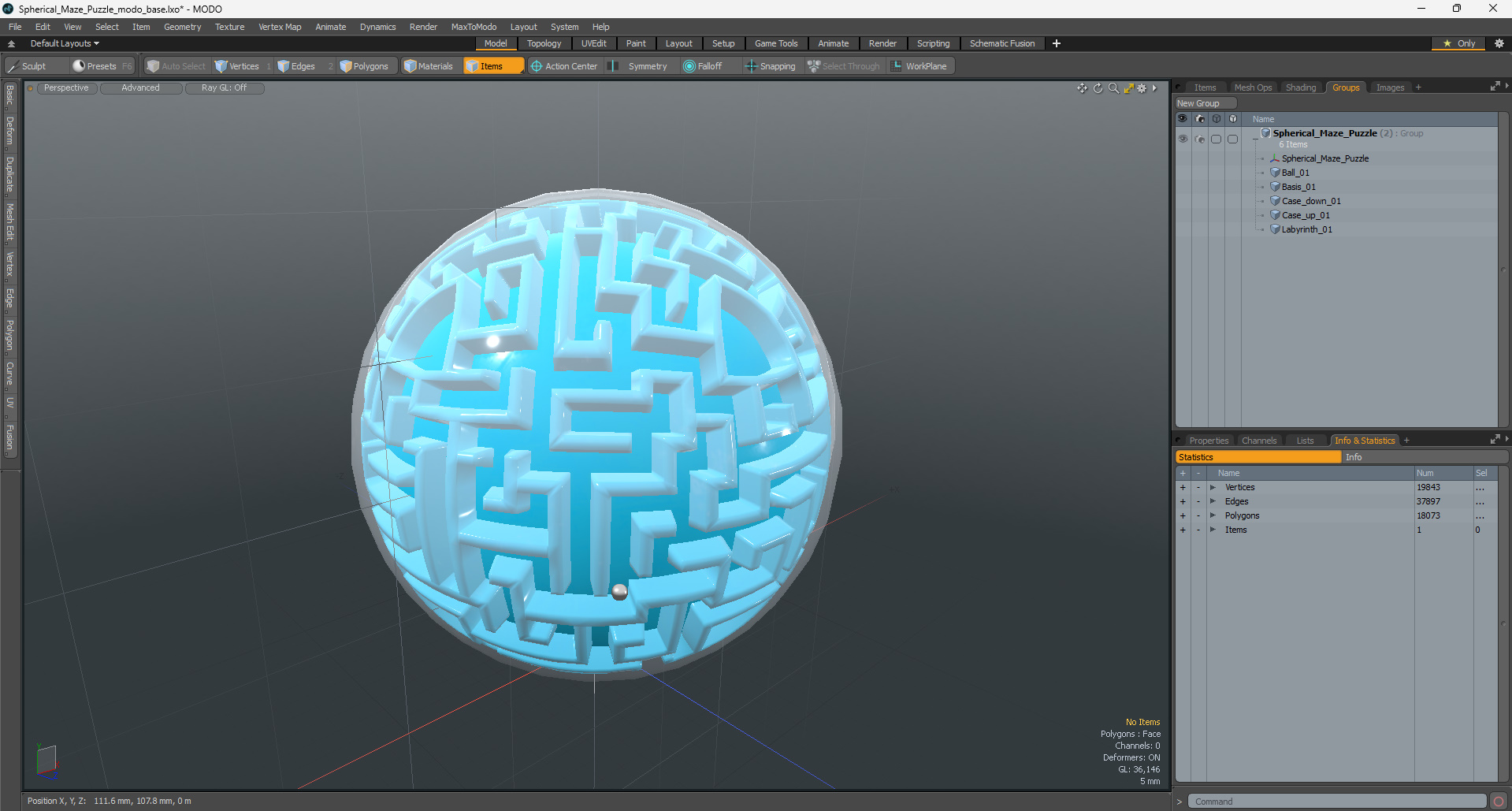 3D Spherical Maze Puzzle