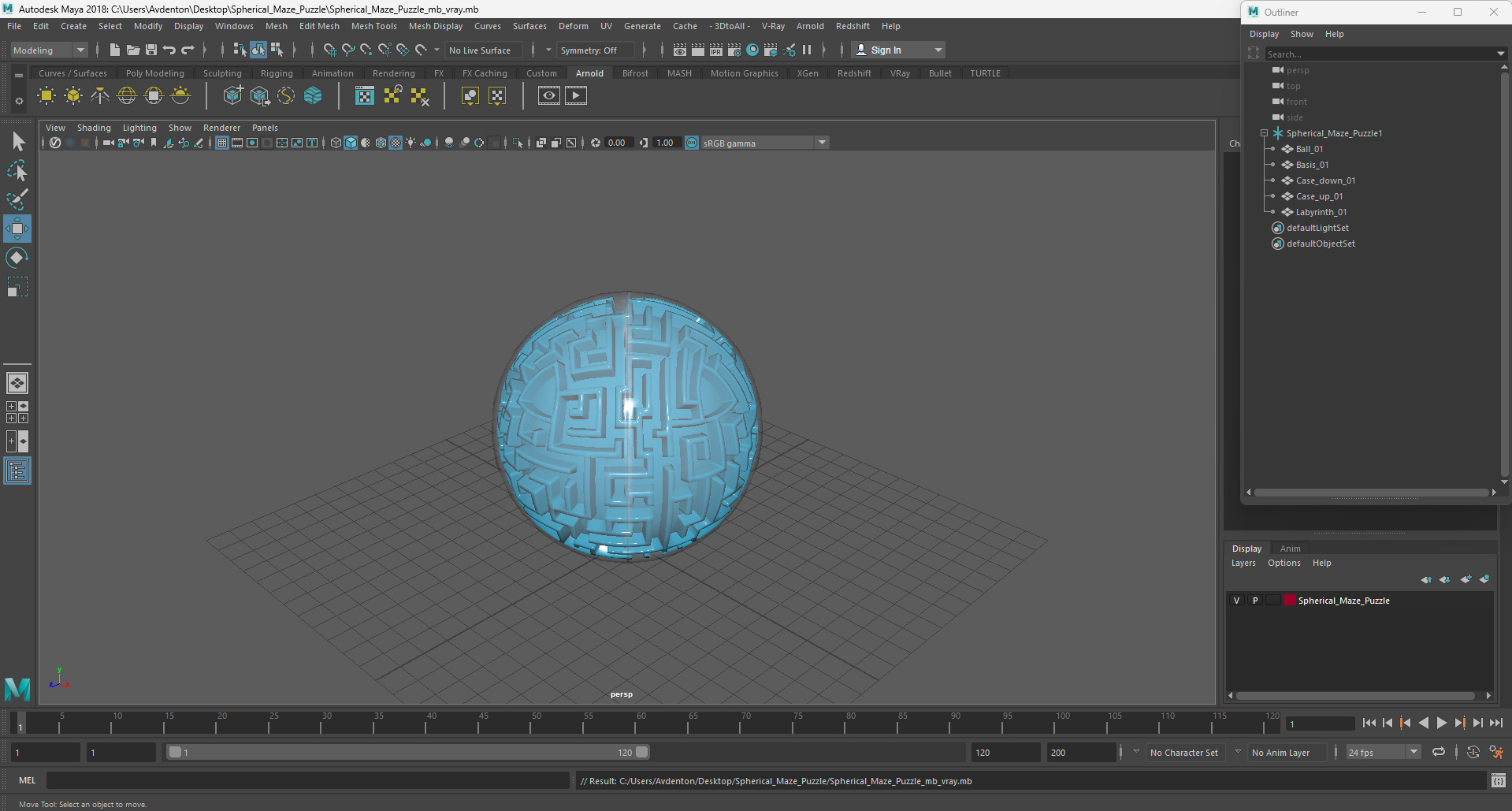 3D Spherical Maze Puzzle