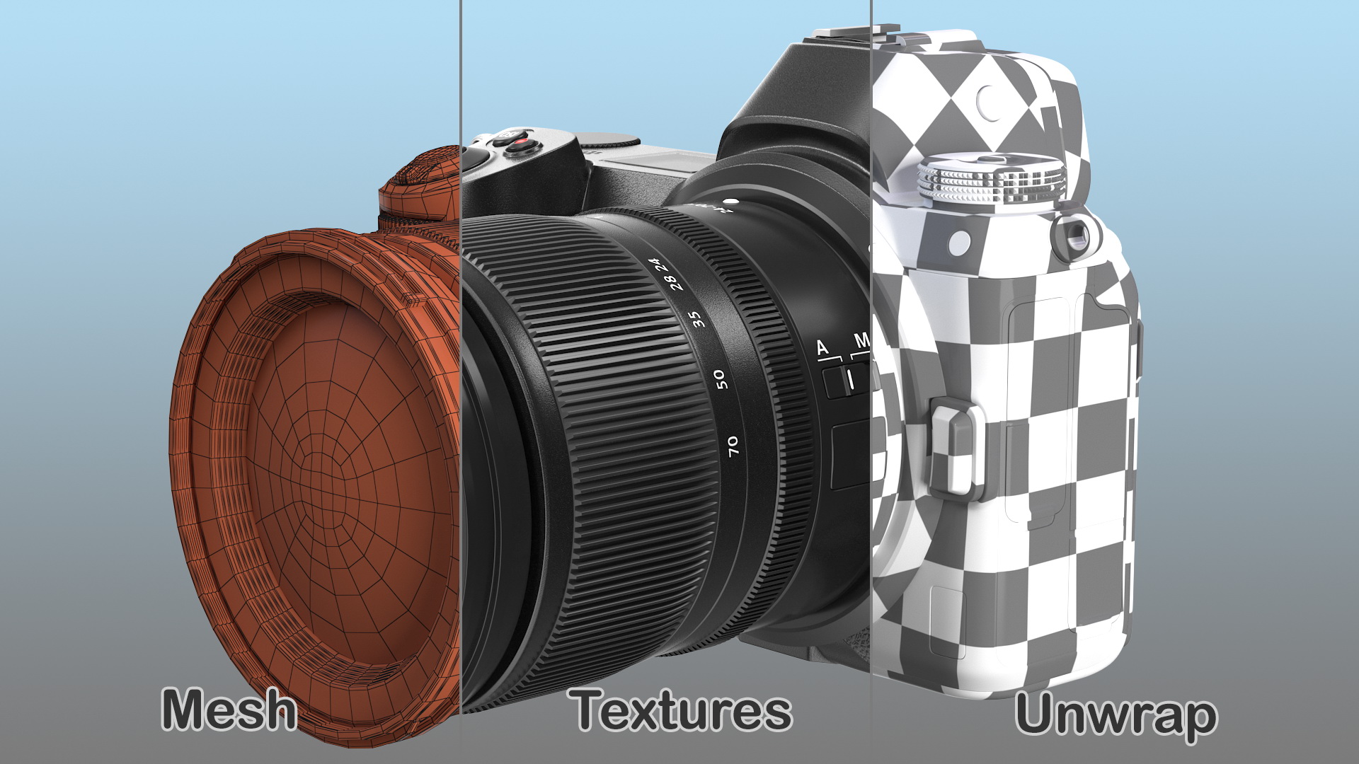 3D Mirrorless Digital Camera with 24 70mm Lens Generic