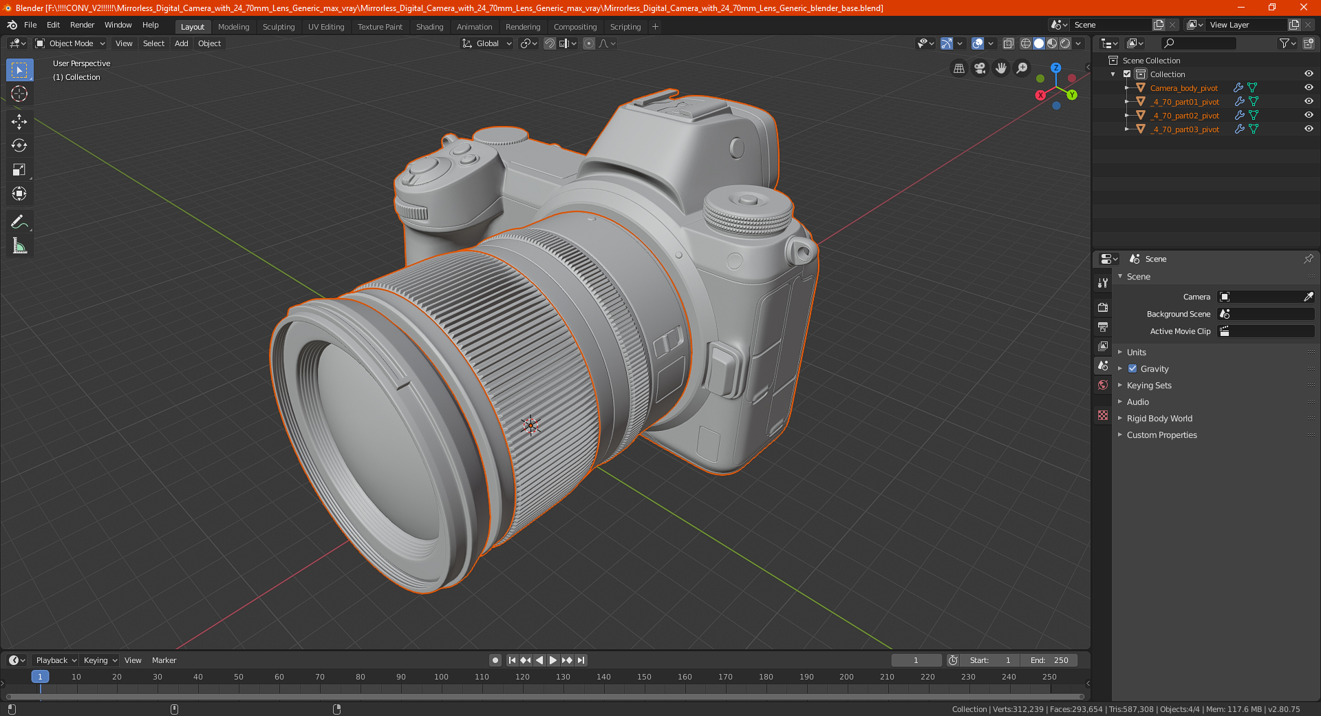 3D Mirrorless Digital Camera with 24 70mm Lens Generic