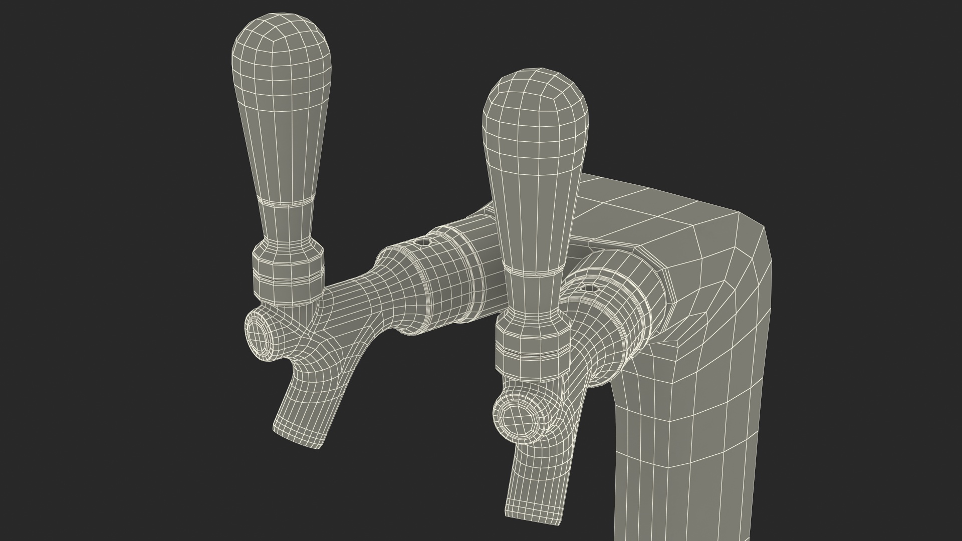 3D Double Tap Draft Beer Tower Brass model