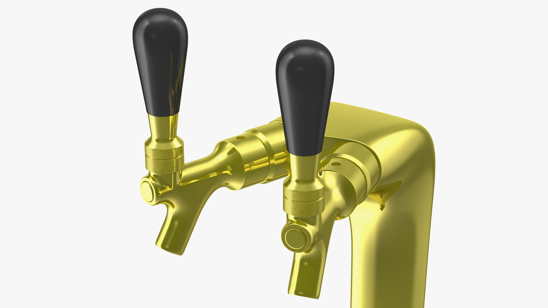 3D Double Tap Draft Beer Tower Brass model