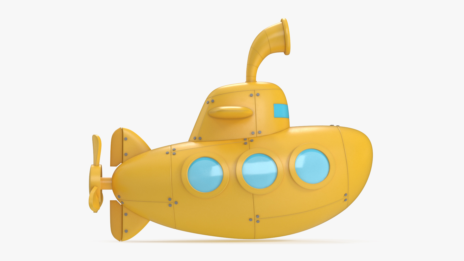 Cartoon Submarine Yellow 3D model