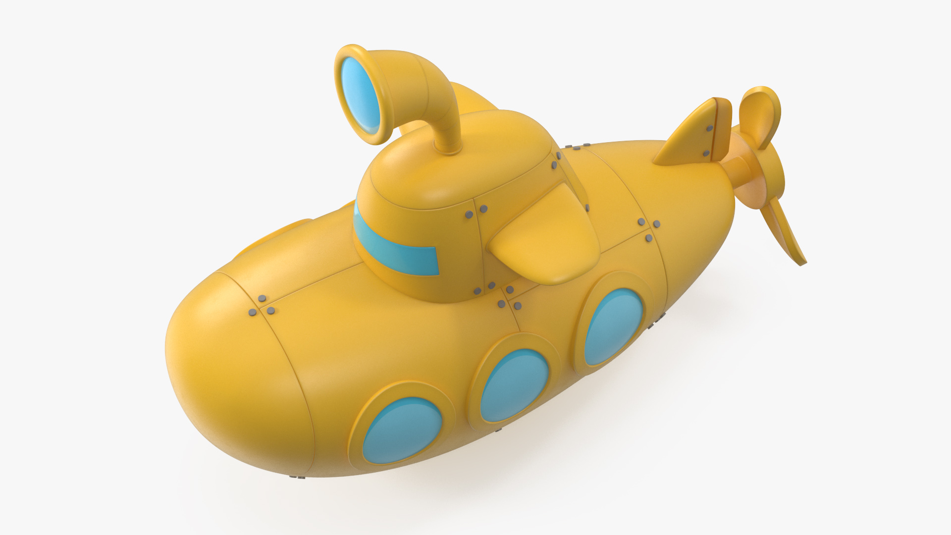 Cartoon Submarine Yellow 3D model