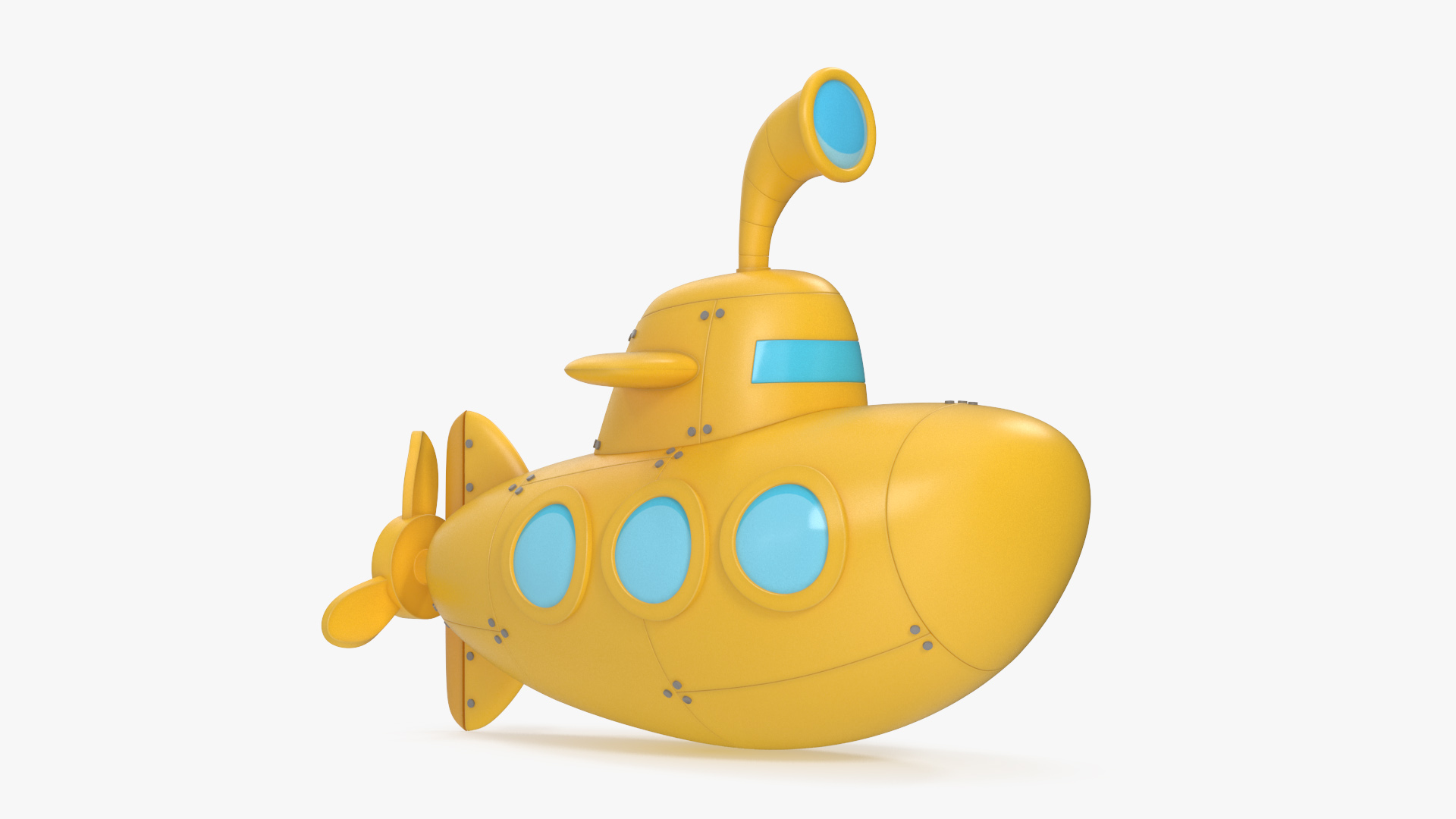 Cartoon Submarine Yellow 3D model