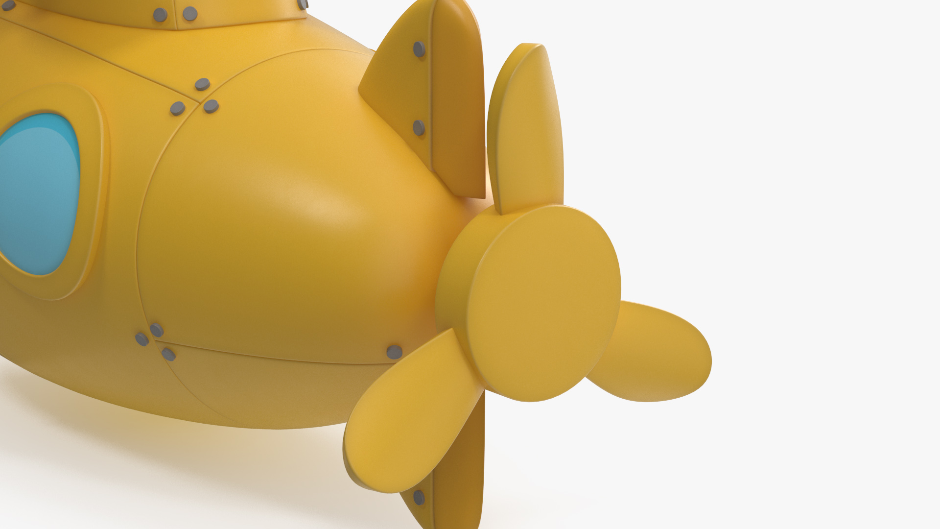 Cartoon Submarine Yellow 3D model