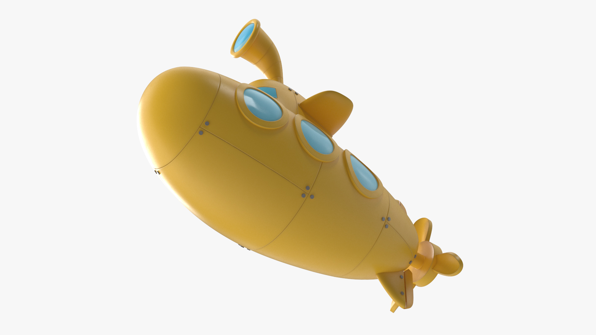 Cartoon Submarine Yellow 3D model