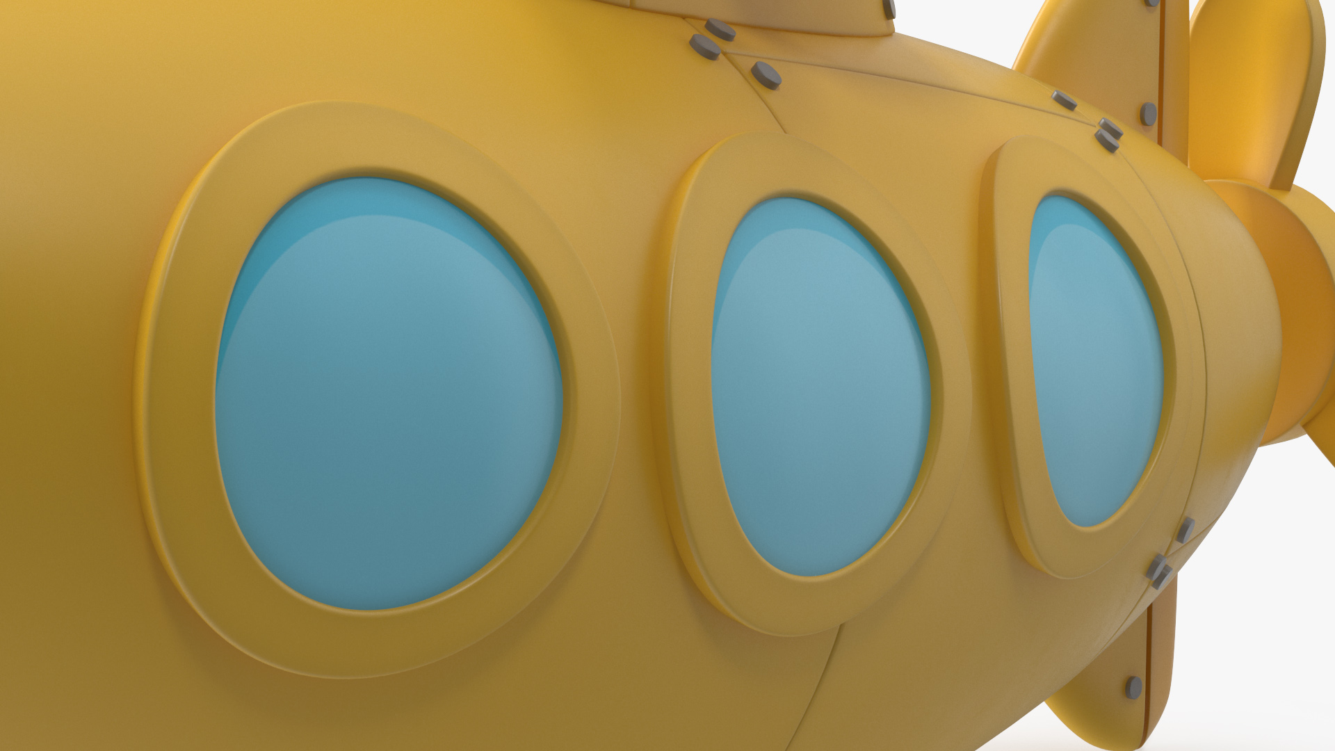 Cartoon Submarine Yellow 3D model