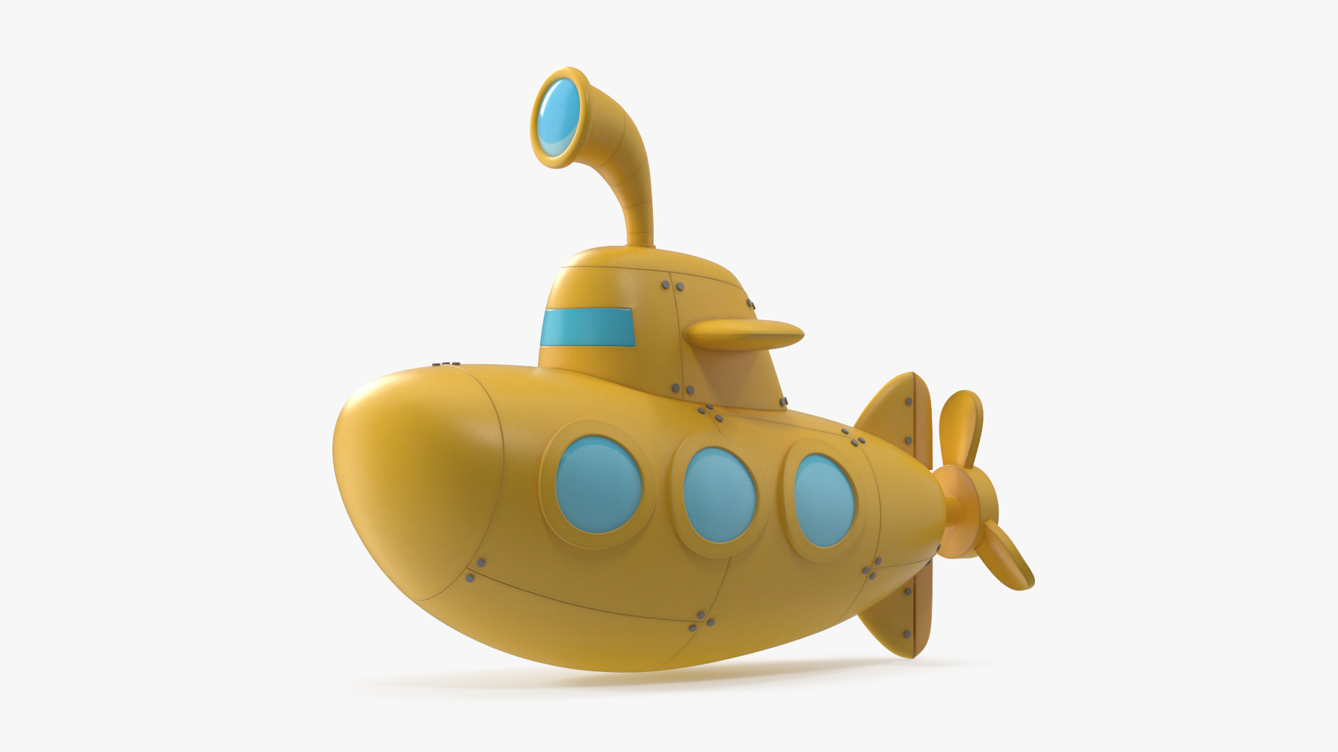 Cartoon Submarine Yellow 3D model