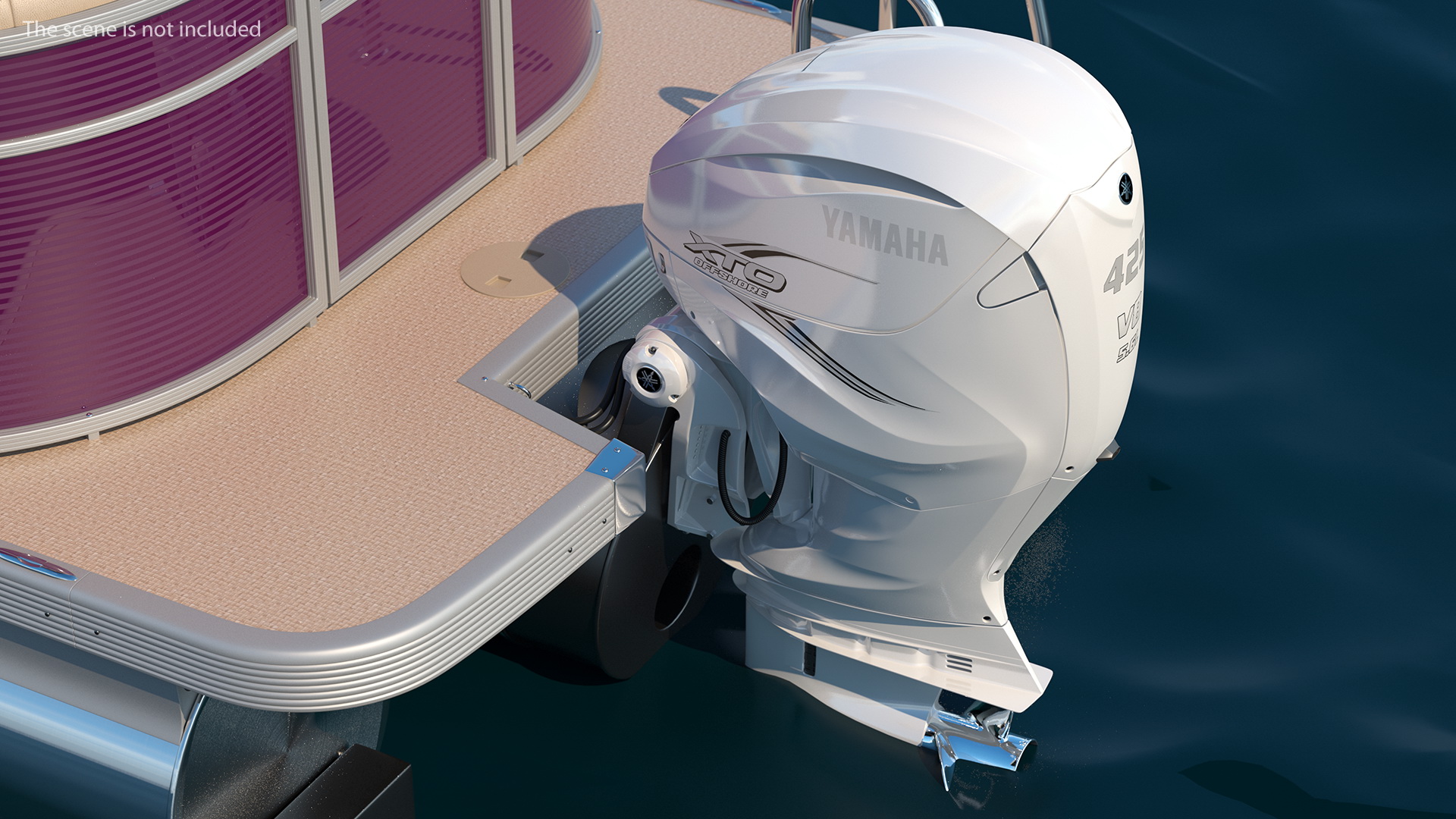 Yamaha F425A 4-Stroke Outboard Motor White 3D