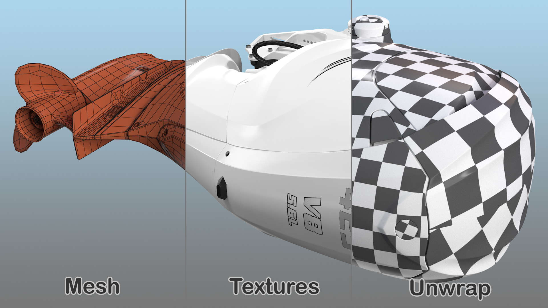 Yamaha F425A 4-Stroke Outboard Motor White 3D