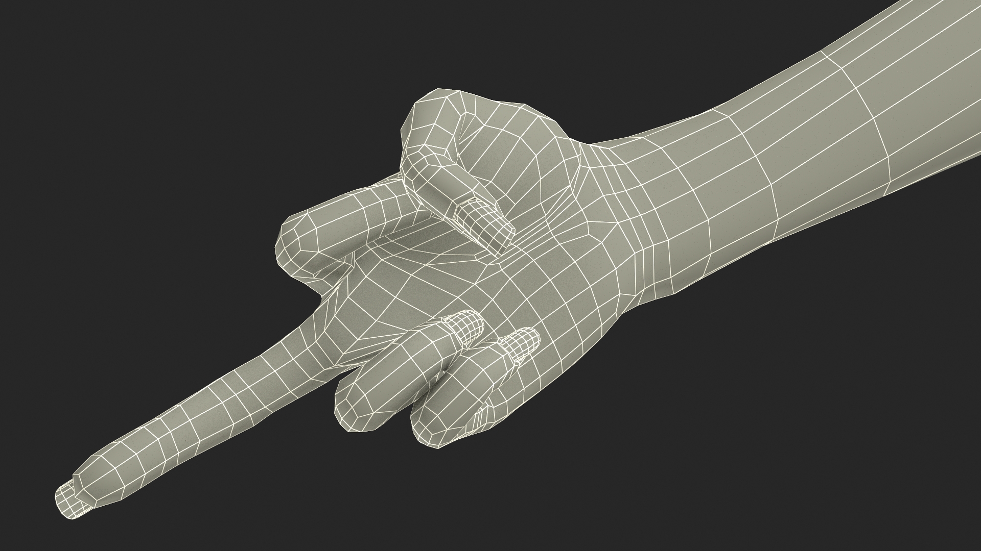 3D model White Woman Hand Middle Finger Sign