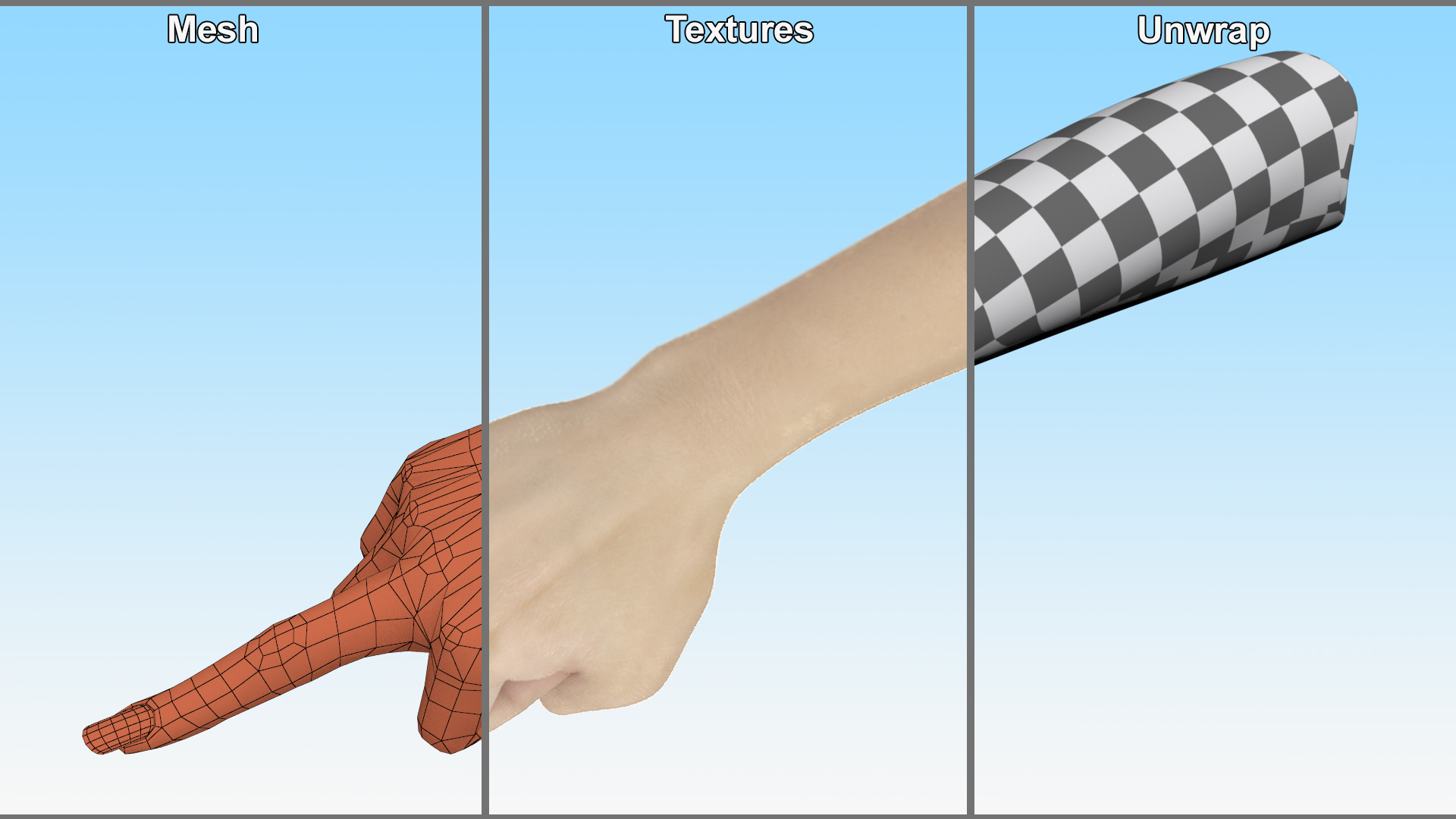 3D model White Woman Hand Middle Finger Sign