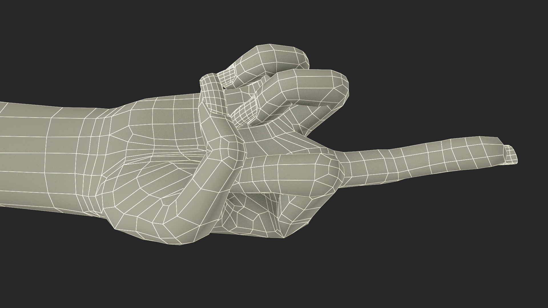 3D model White Woman Hand Middle Finger Sign