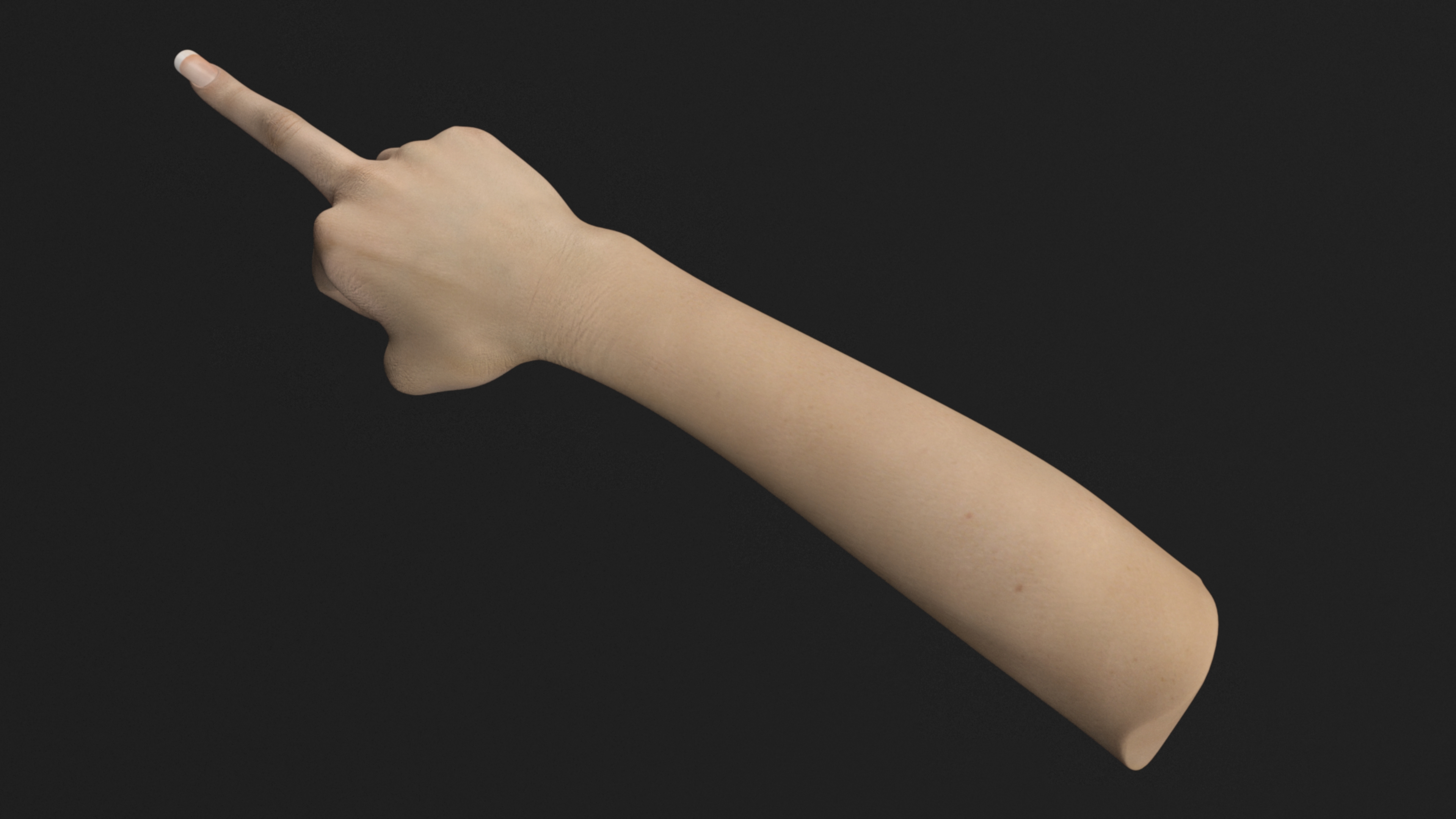 3D model White Woman Hand Middle Finger Sign