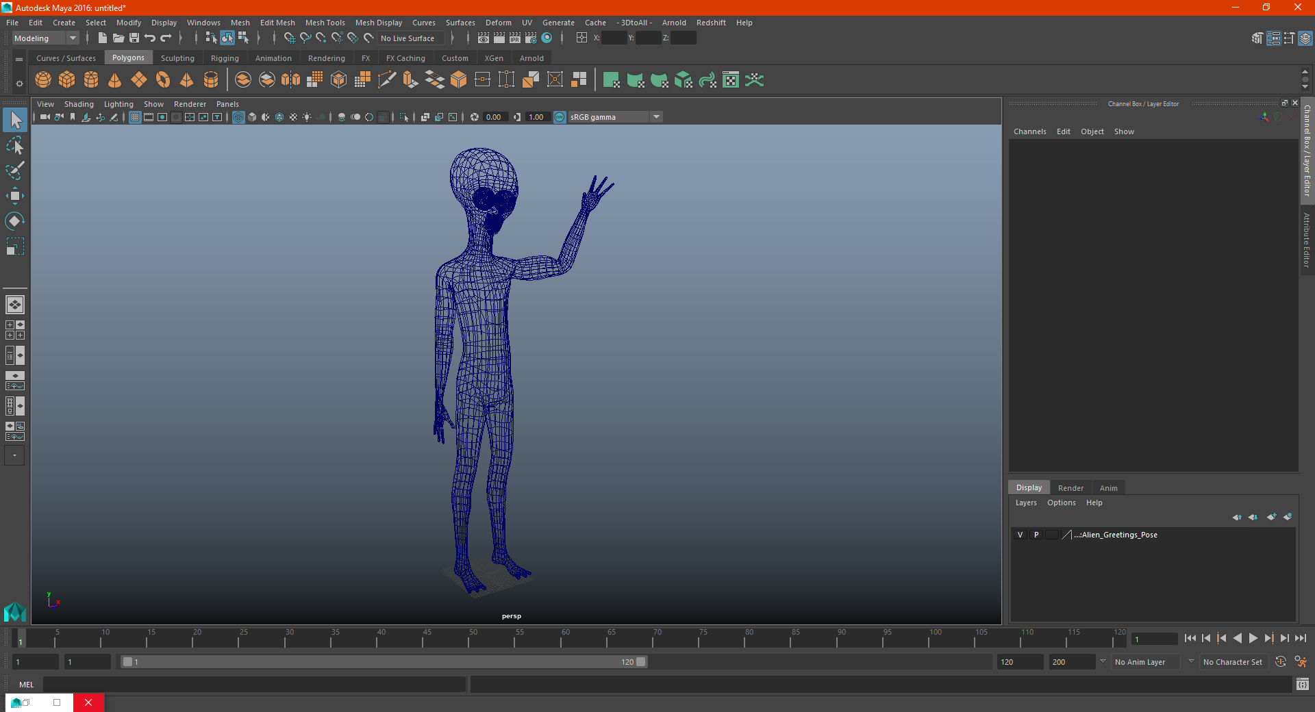 3D model Alien Greetings Pose