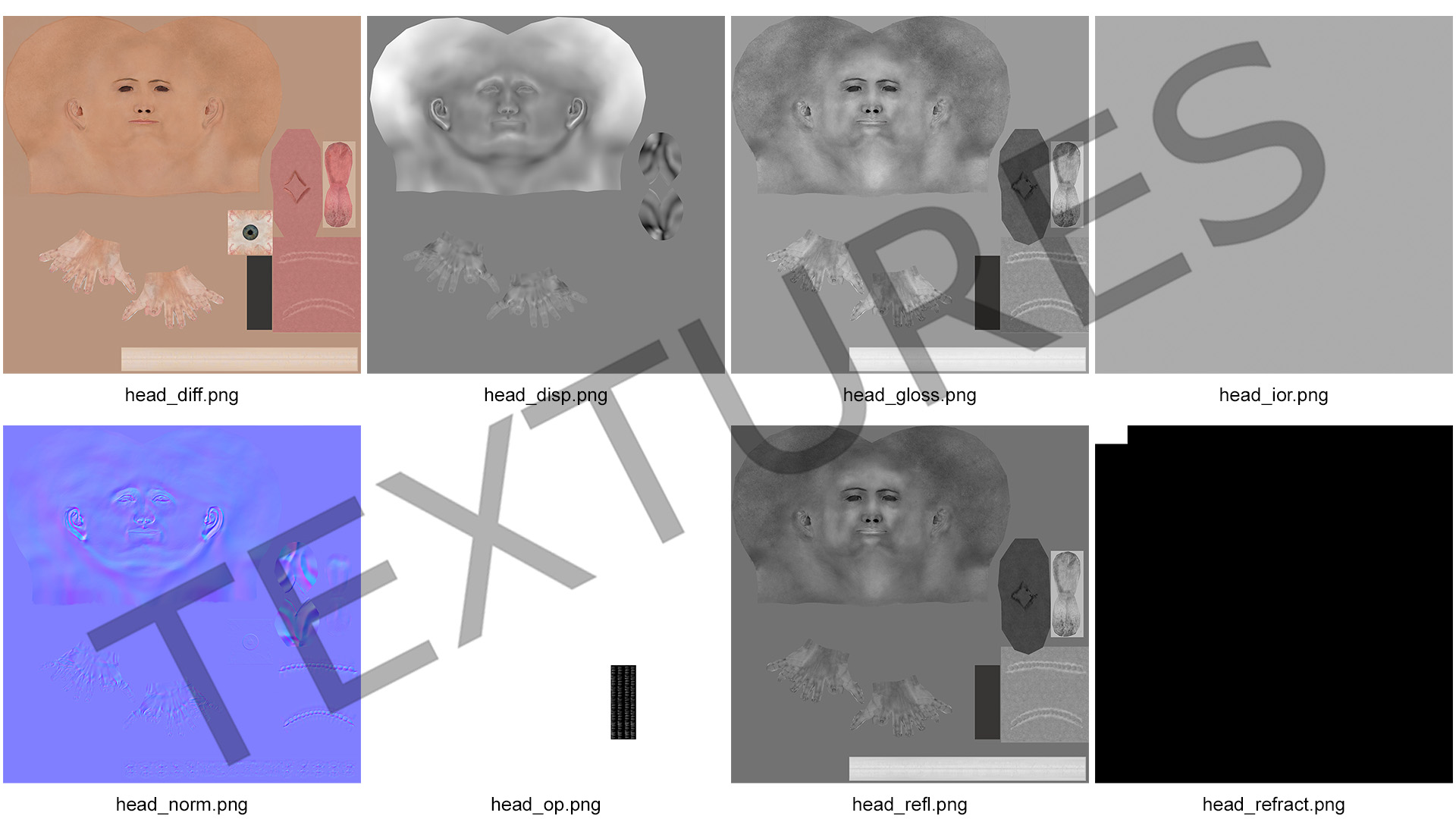3D Female Soldier Head Fur model