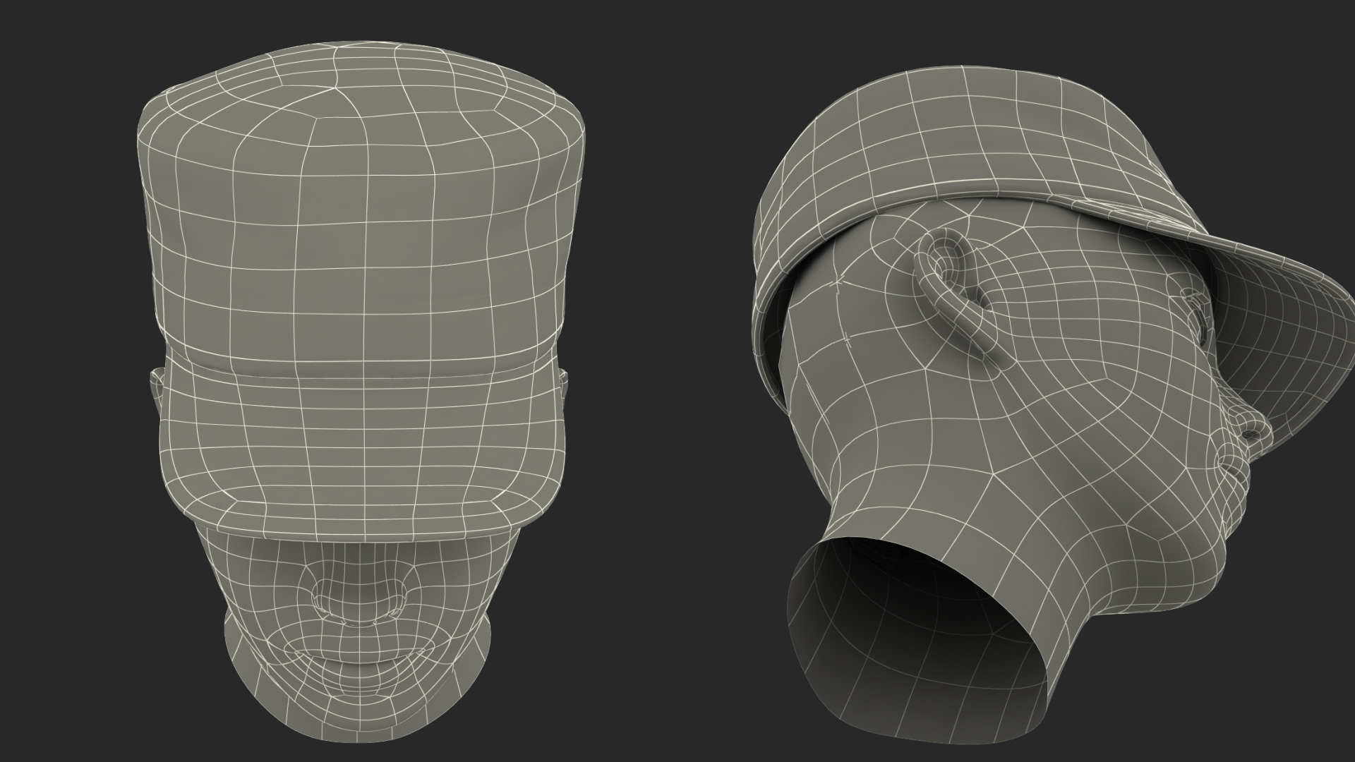 3D Female Soldier Head Fur model