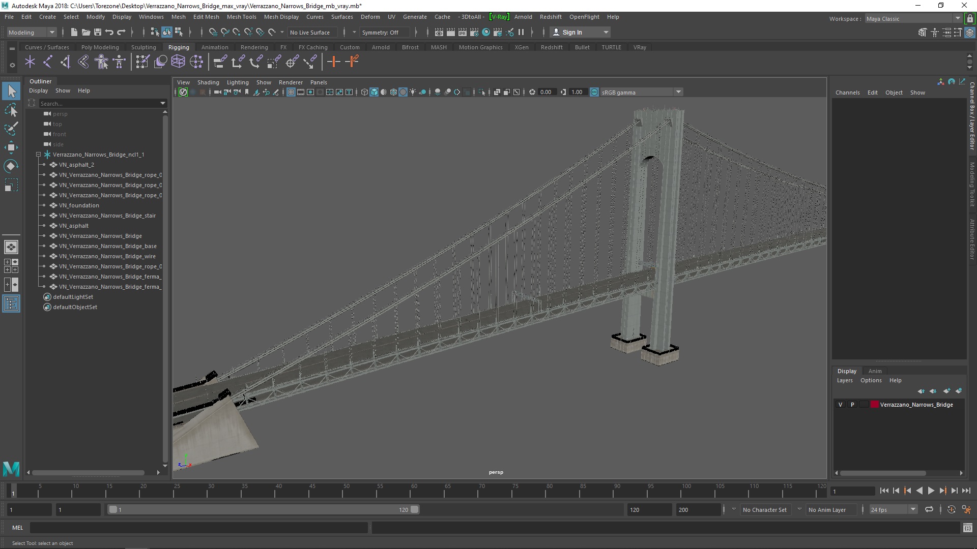 3D model Verrazzano Narrows Bridge