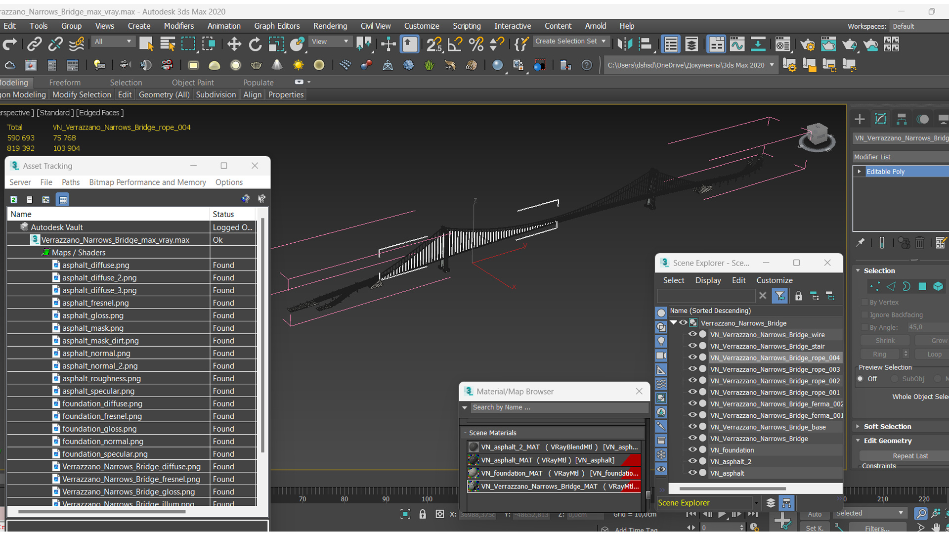 3D model Verrazzano Narrows Bridge